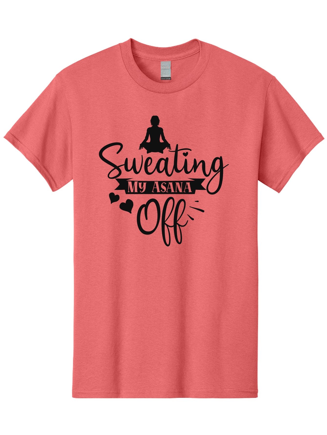 Sweating-My-Asana-Off Men'S Graphic Tee, 100% Cotton, Comfortable Casual Summer Wear, Machine Washable, Yoga, Meditation, Fitness, Wellness, Mindfulness, Relaxation, Self-Care, Health, Black Silhouette, Love Hearts Aad490 8