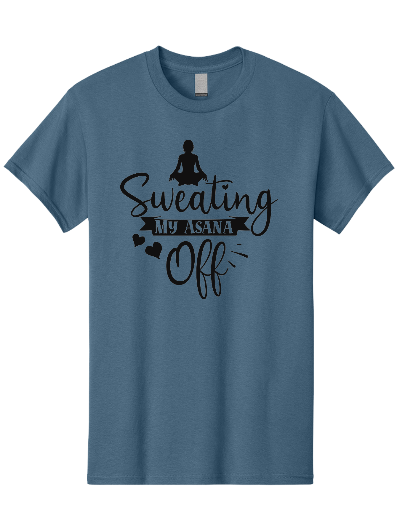 Sweating-My-Asana-Off Men'S Graphic Tee, 100% Cotton, Comfortable Casual Summer Wear, Machine Washable, Yoga, Meditation, Fitness, Wellness, Mindfulness, Relaxation, Self-Care, Health, Black Silhouette, Love Hearts Aad490 7