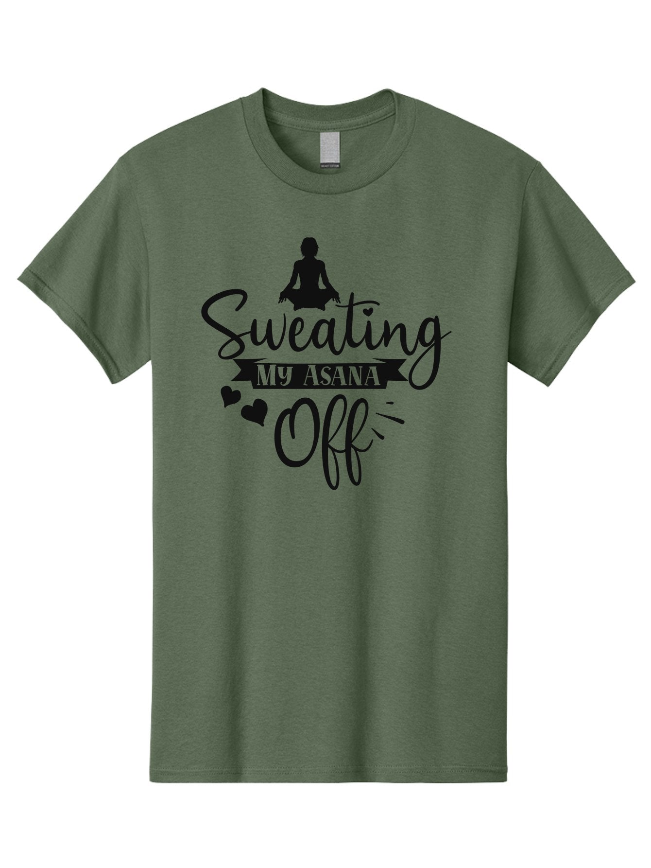 Sweating-My-Asana-Off Men'S Graphic Tee, 100% Cotton, Comfortable Casual Summer Wear, Machine Washable, Yoga, Meditation, Fitness, Wellness, Mindfulness, Relaxation, Self-Care, Health, Black Silhouette, Love Hearts Aad490 15