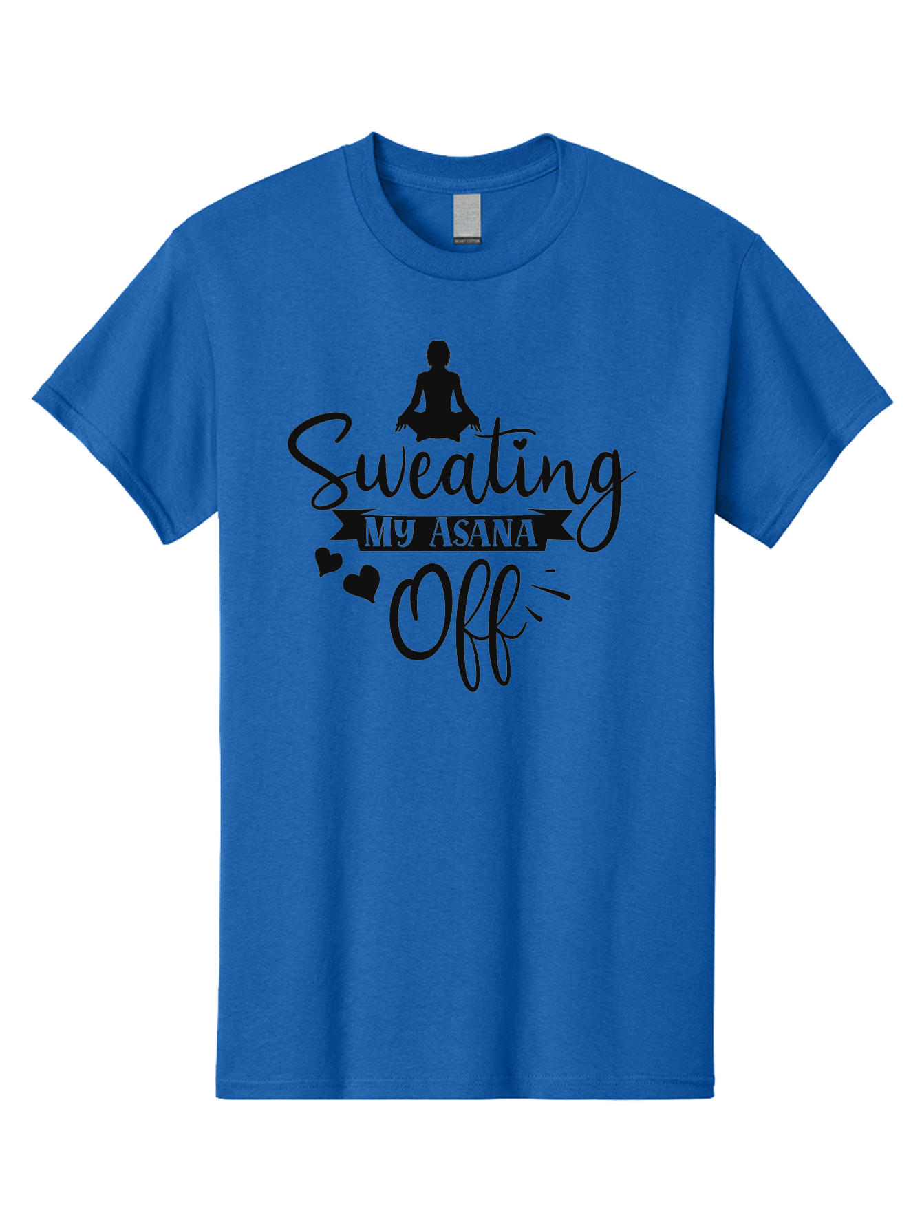 Sweating-My-Asana-Off Men'S Graphic Tee, 100% Cotton, Comfortable Casual Summer Wear, Machine Washable, Yoga, Meditation, Fitness, Wellness, Mindfulness, Relaxation, Self-Care, Health, Black Silhouette, Love Hearts Aad490 29