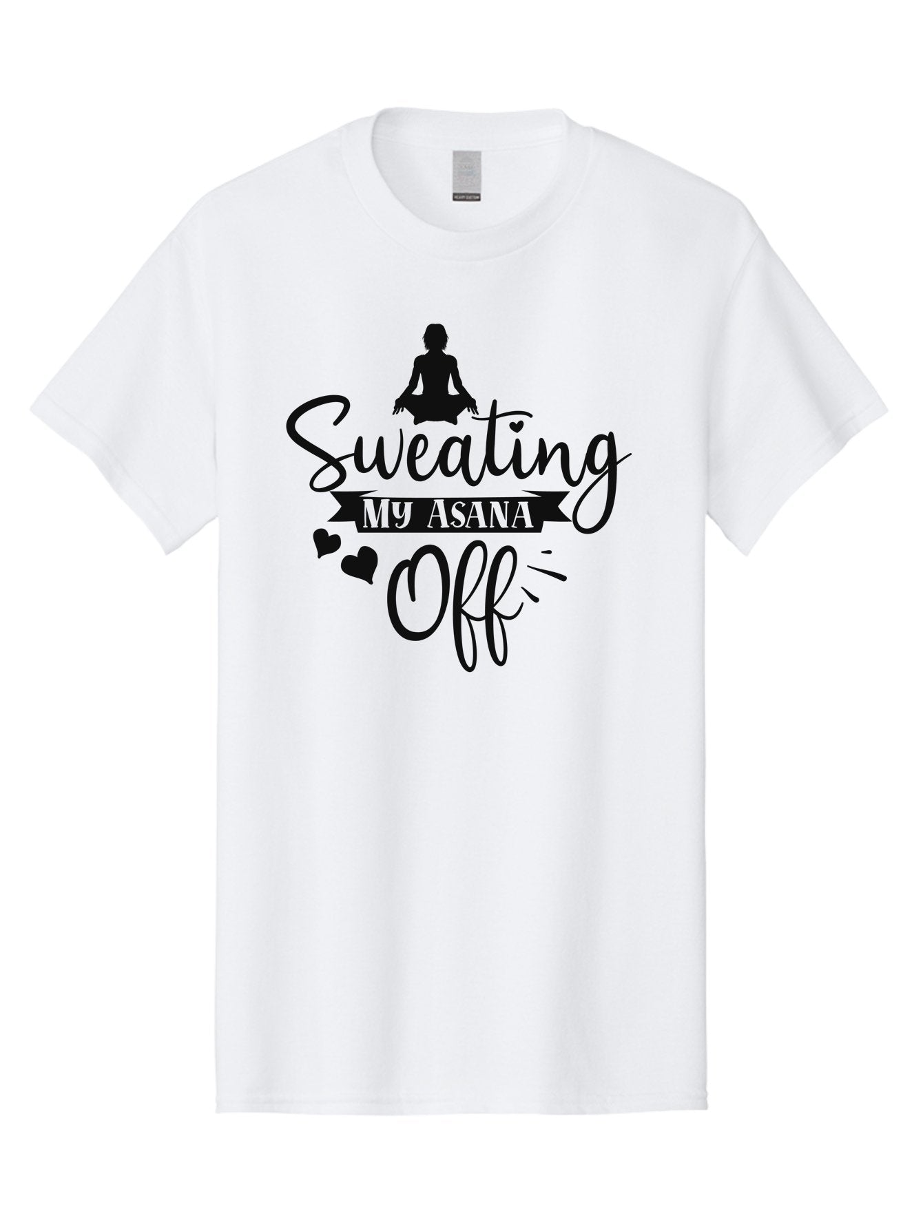Sweating-My-Asana-Off Men'S Graphic Tee, 100% Cotton, Comfortable Casual Summer Wear, Machine Washable, Yoga, Meditation, Fitness, Wellness, Mindfulness, Relaxation, Self-Care, Health, Black Silhouette, Love Hearts Aad490 14