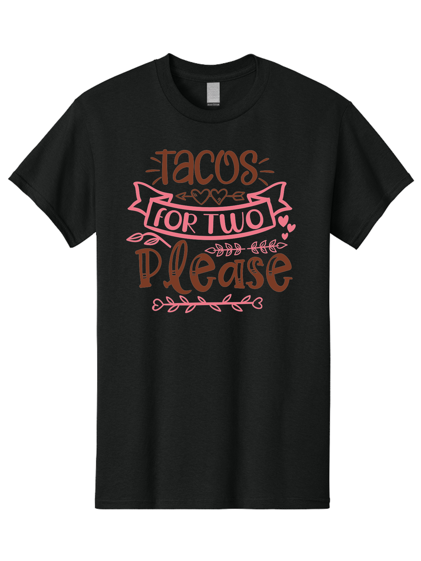 Tacos-For-Two-Please Men'S Graphic Tee, 100% Cotton, Comfortable Casual Summer Wear, Machine Washable, Tacos For Two, Romantic Dinner, Foodie Gift, Taco Love, Couple'S Quote, Dinner For Two, Love Hearts, Valentine'S Day Aad491 19