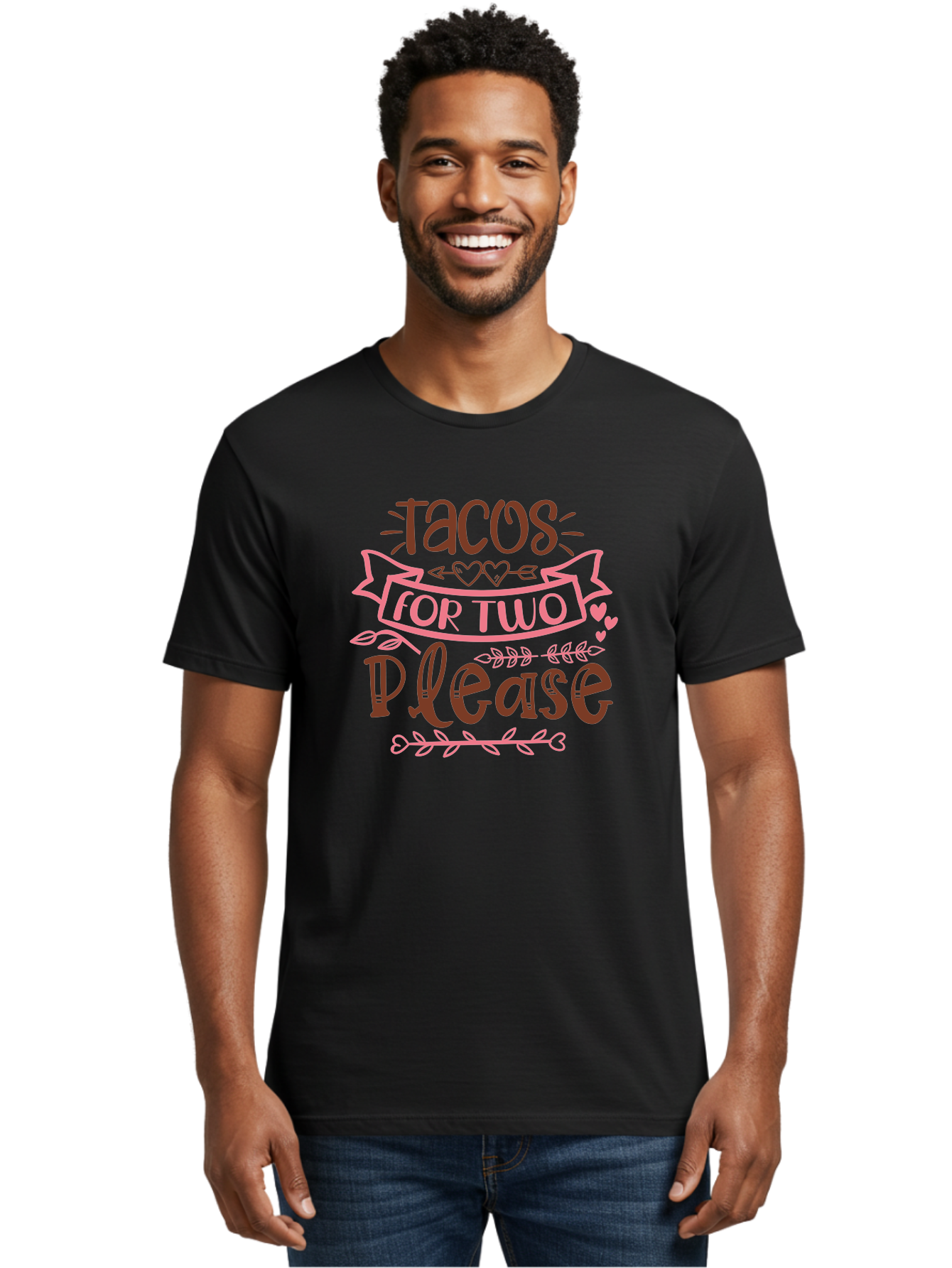 Tacos-For-Two-Please Men'S Graphic Tee, 100% Cotton, Comfortable Casual Summer Wear, Machine Washable, Tacos For Two, Romantic Dinner, Foodie Gift, Taco Love, Couple'S Quote, Dinner For Two, Love Hearts, Valentine'S Day Aad491 20