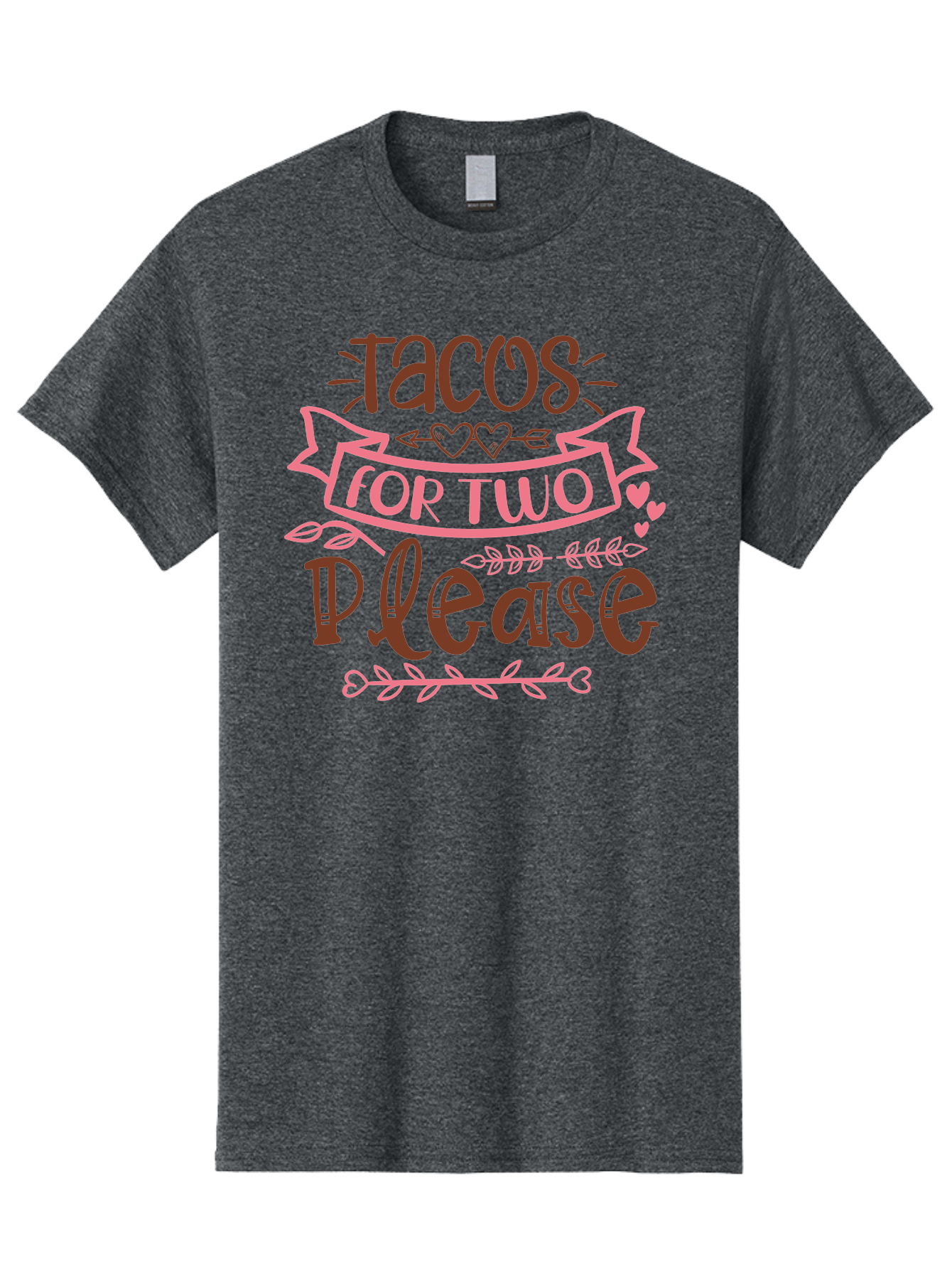 Tacos-For-Two-Please Men'S Graphic Tee, 100% Cotton, Comfortable Casual Summer Wear, Machine Washable, Tacos For Two, Romantic Dinner, Foodie Gift, Taco Love, Couple'S Quote, Dinner For Two, Love Hearts, Valentine'S Day Aad491