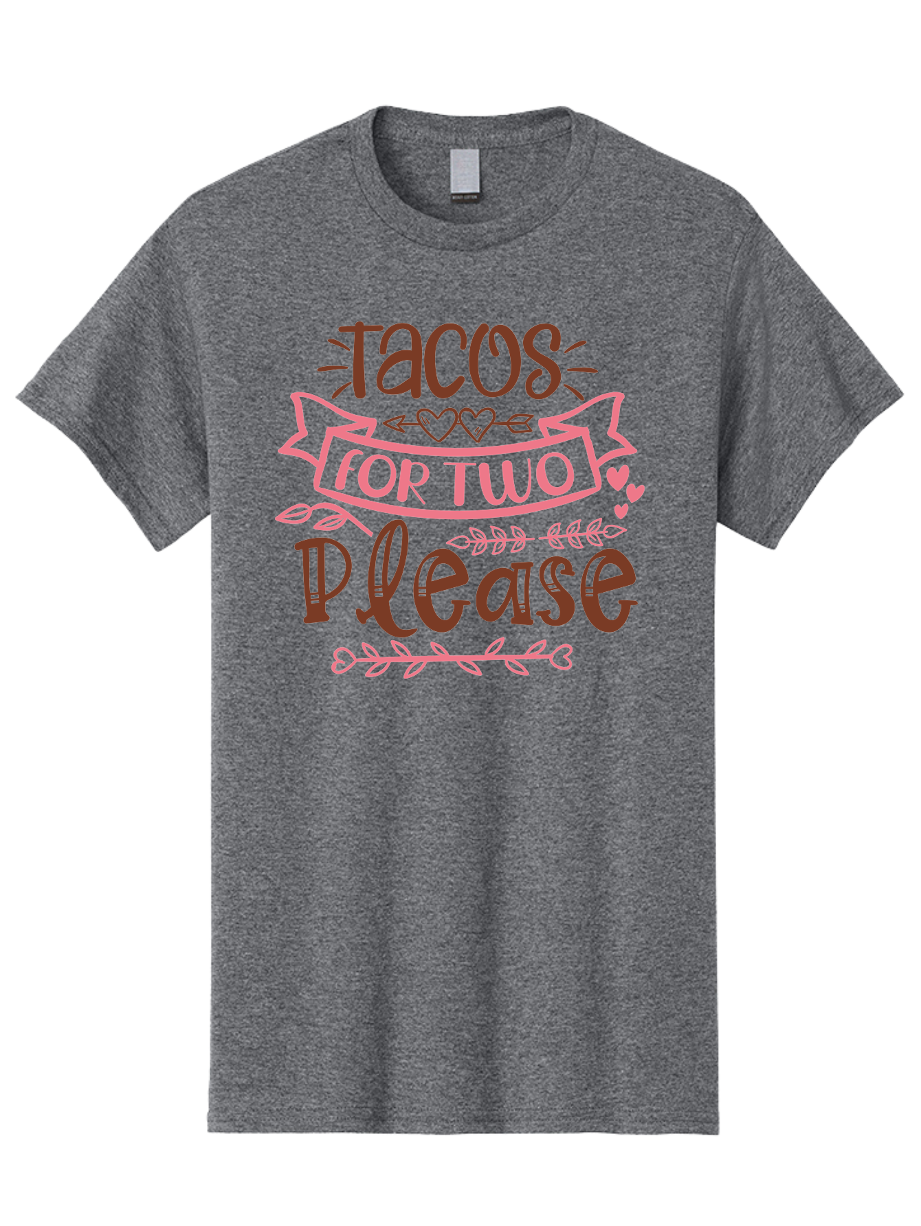 Tacos-For-Two-Please Men'S Graphic Tee, 100% Cotton, Comfortable Casual Summer Wear, Machine Washable, Tacos For Two, Romantic Dinner, Foodie Gift, Taco Love, Couple'S Quote, Dinner For Two, Love Hearts, Valentine'S Day Aad491 23