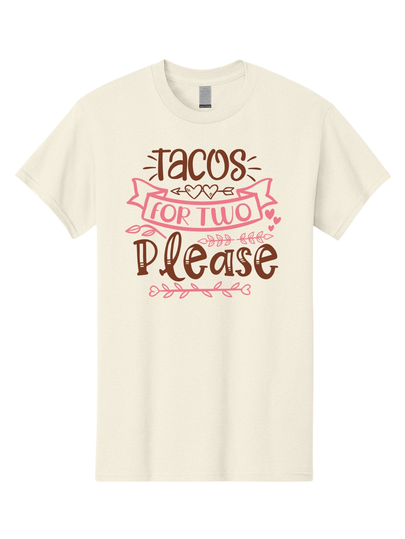 Tacos-For-Two-Please Men'S Graphic Tee, 100% Cotton, Comfortable Casual Summer Wear, Machine Washable, Tacos For Two, Romantic Dinner, Foodie Gift, Taco Love, Couple'S Quote, Dinner For Two, Love Hearts, Valentine'S Day Aad491 5