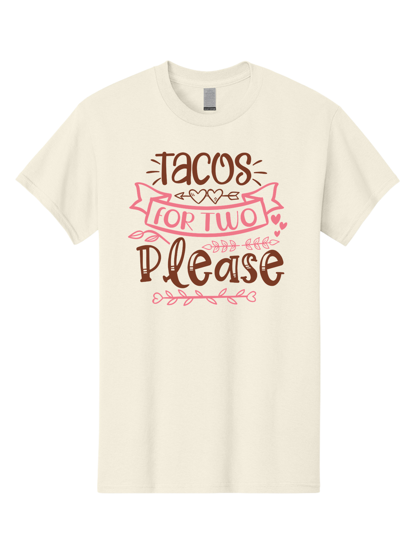 Tacos-For-Two-Please Men'S Graphic Tee, 100% Cotton, Comfortable Casual Summer Wear, Machine Washable, Tacos For Two, Romantic Dinner, Foodie Gift, Taco Love, Couple'S Quote, Dinner For Two, Love Hearts, Valentine'S Day Aad491 15