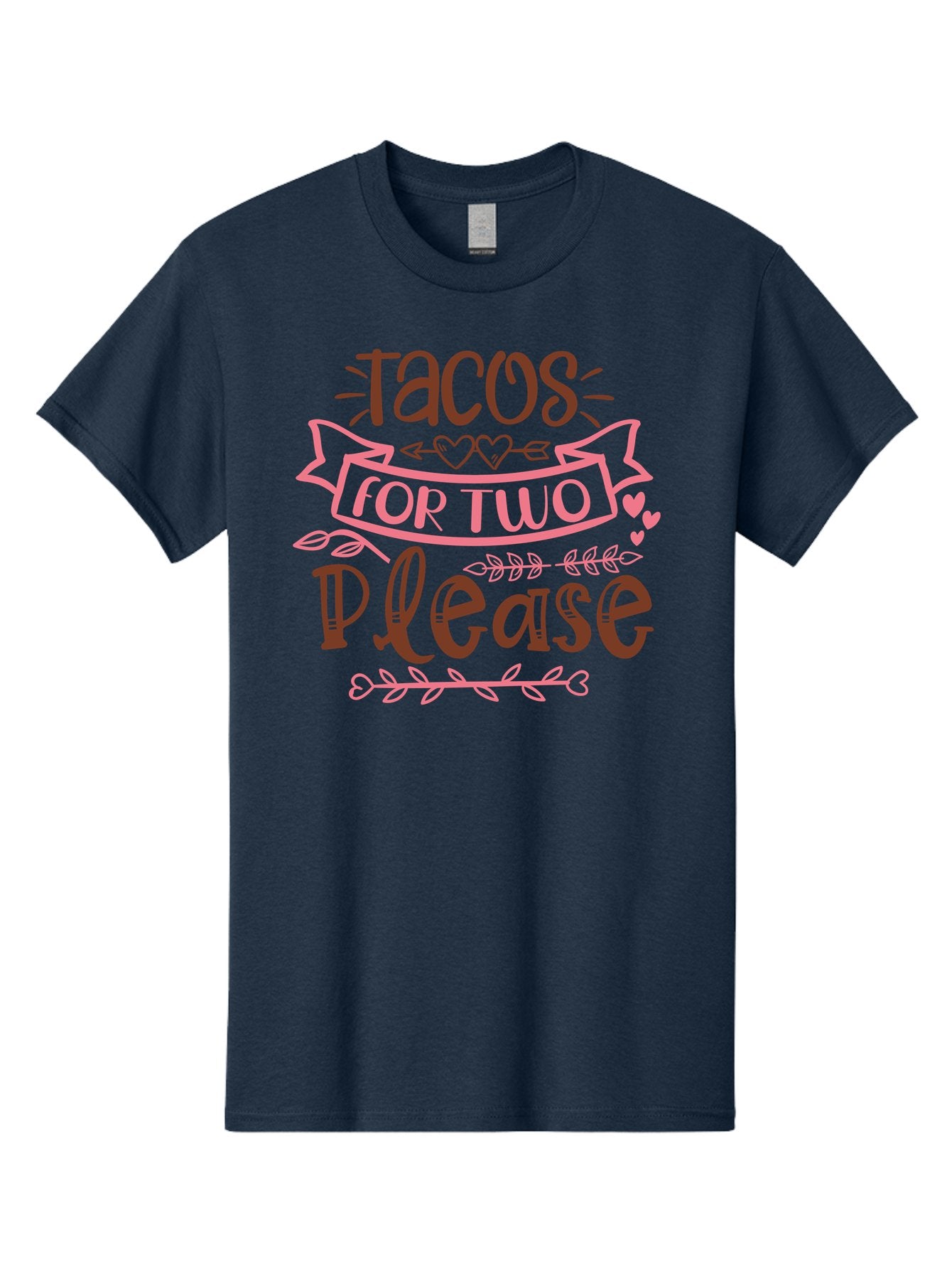 Tacos-For-Two-Please Men'S Graphic Tee, 100% Cotton, Comfortable Casual Summer Wear, Machine Washable, Tacos For Two, Romantic Dinner, Foodie Gift, Taco Love, Couple'S Quote, Dinner For Two, Love Hearts, Valentine'S Day Aad491 9