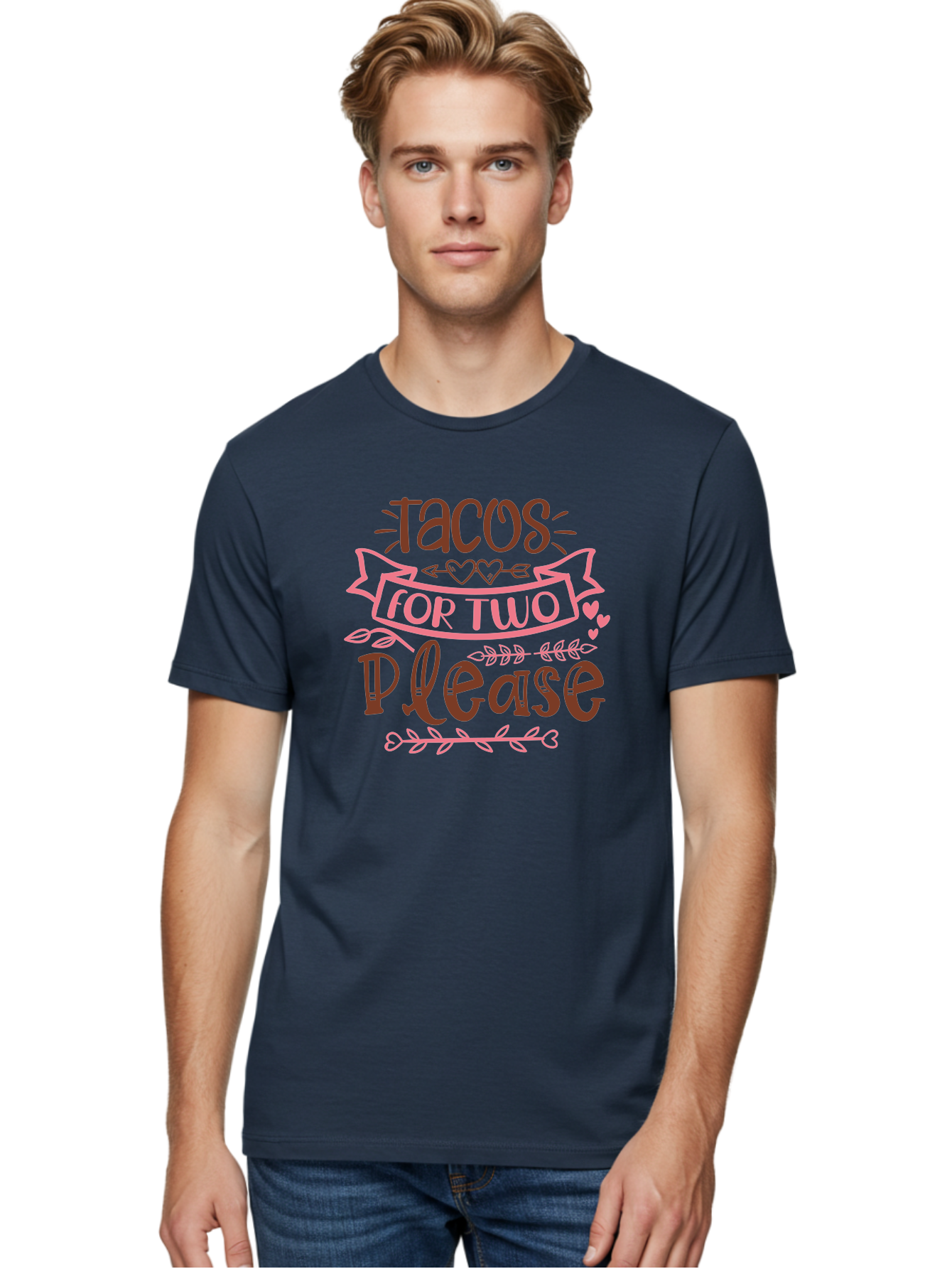 Tacos-For-Two-Please Men'S Graphic Tee, 100% Cotton, Comfortable Casual Summer Wear, Machine Washable, Tacos For Two, Romantic Dinner, Foodie Gift, Taco Love, Couple'S Quote, Dinner For Two, Love Hearts, Valentine'S Day Aad491 10