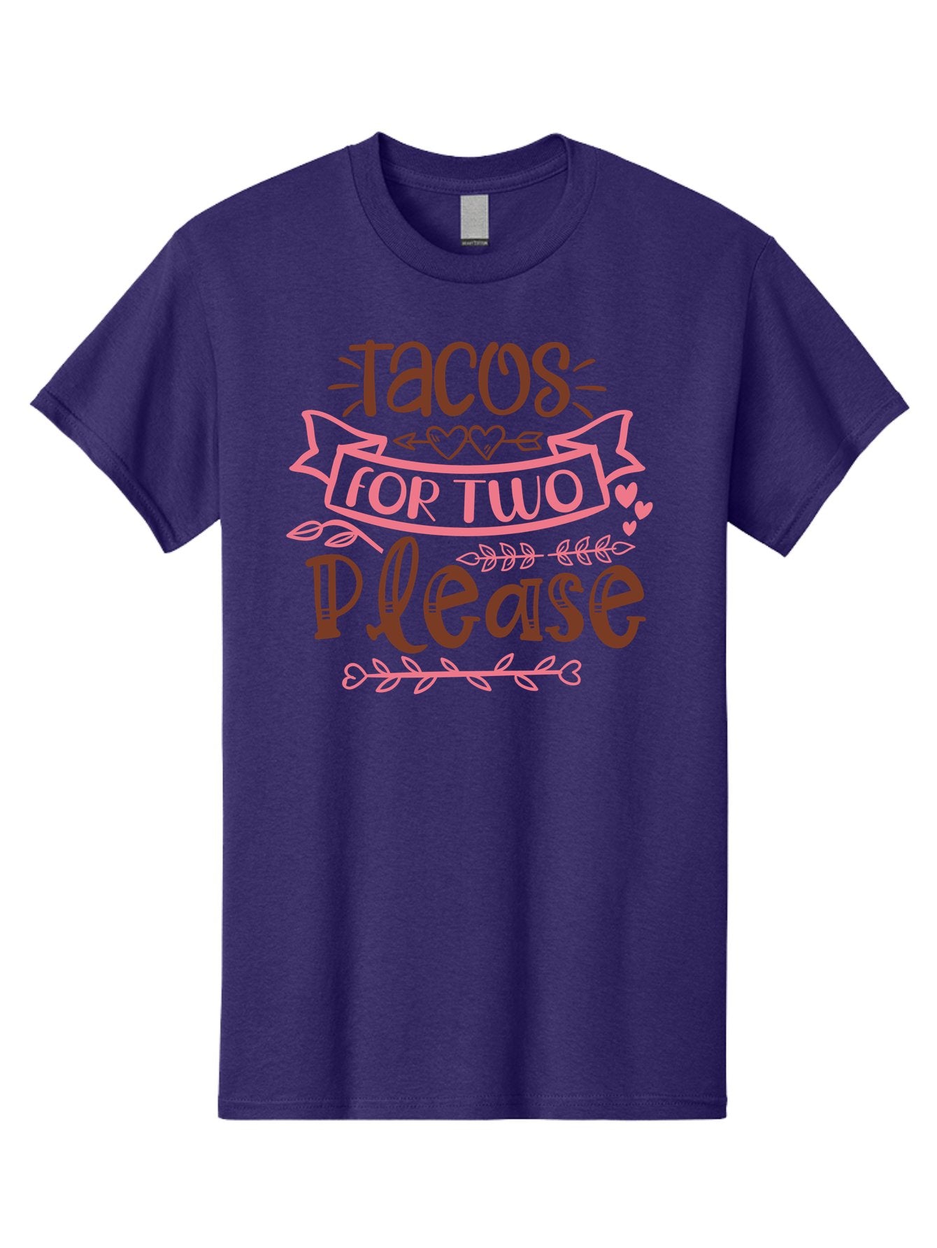 Tacos-For-Two-Please Men'S Graphic Tee, 100% Cotton, Comfortable Casual Summer Wear, Machine Washable, Tacos For Two, Romantic Dinner, Foodie Gift, Taco Love, Couple'S Quote, Dinner For Two, Love Hearts, Valentine'S Day Aad491 8