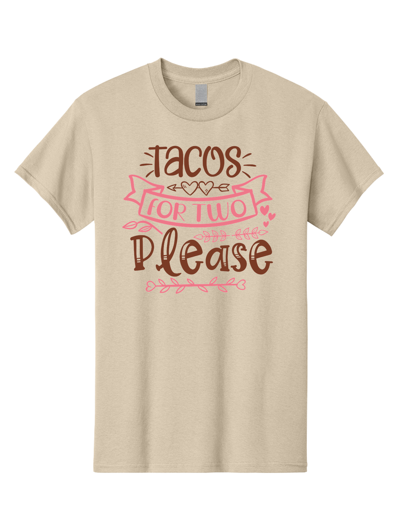 Tacos-For-Two-Please Men'S Graphic Tee, 100% Cotton, Comfortable Casual Summer Wear, Machine Washable, Tacos For Two, Romantic Dinner, Foodie Gift, Taco Love, Couple'S Quote, Dinner For Two, Love Hearts, Valentine'S Day Aad491 5