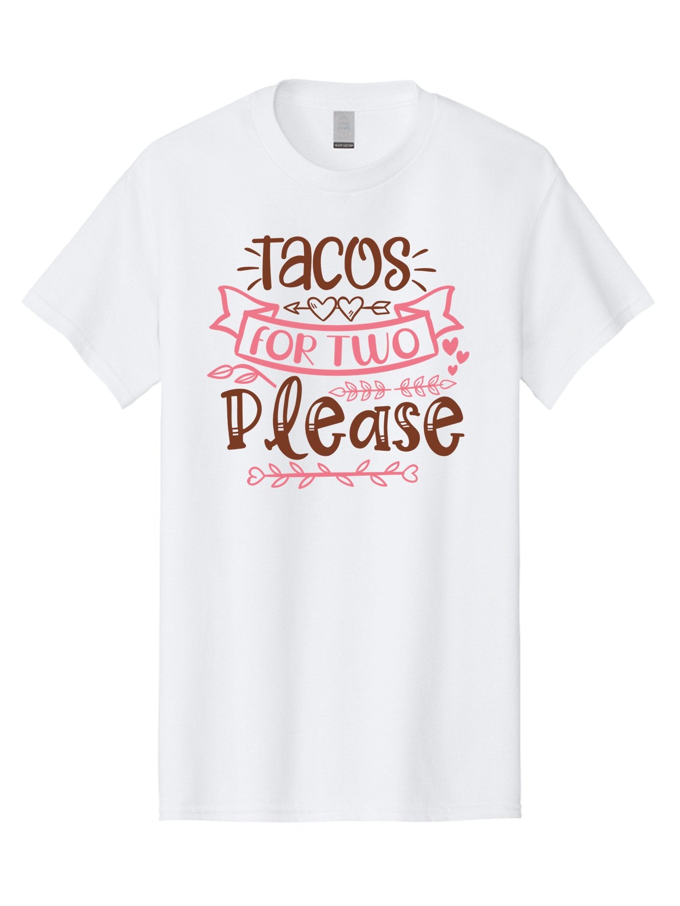Tacos-For-Two-Please Men'S Graphic Tee, 100% Cotton, Comfortable Casual Summer Wear, Machine Washable, Tacos For Two, Romantic Dinner, Foodie Gift, Taco Love, Couple'S Quote, Dinner For Two, Love Hearts, Valentine'S Day Aad491 7