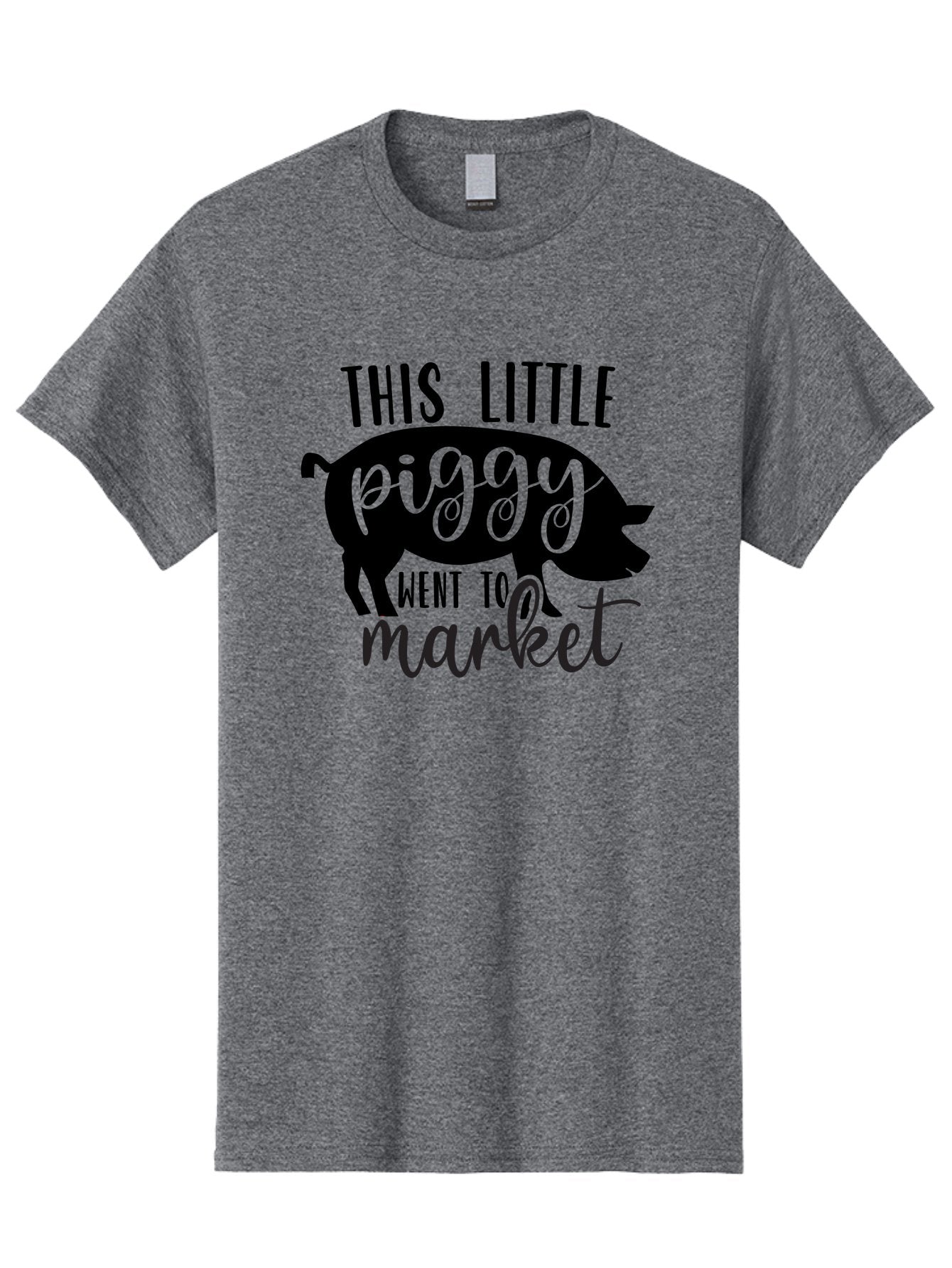 This-Little-Piggy Men'S Graphic Tee, 100% Cotton, Comfortable Casual Summer Wear, Machine Washable, Funny Pig Design, Piggy Graphics, Market Pig, Cute Pig Art, Pig Silhouette, Nursery Rhyme Quote, Playful Pig Illustration Aad494 10