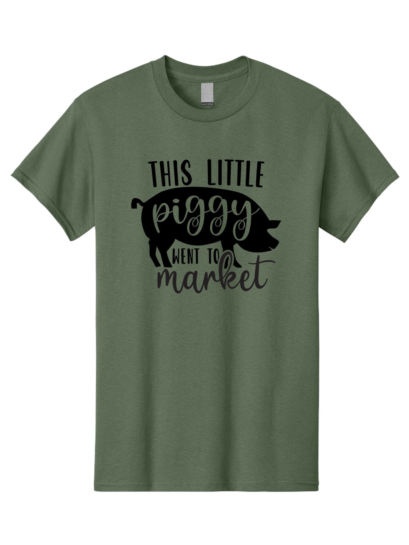 This-Little-Piggy Men'S Graphic Tee, 100% Cotton, Comfortable Casual Summer Wear, Machine Washable, Funny Pig Design, Piggy Graphics, Market Pig, Cute Pig Art, Pig Silhouette, Nursery Rhyme Quote, Playful Pig Illustration Aad494 14