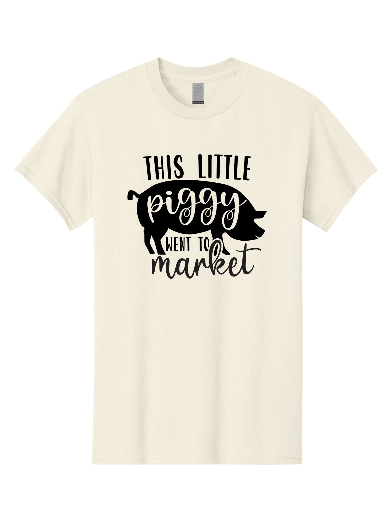 This-Little-Piggy Men'S Graphic Tee, 100% Cotton, Comfortable Casual Summer Wear, Machine Washable, Funny Pig Design, Piggy Graphics, Market Pig, Cute Pig Art, Pig Silhouette, Nursery Rhyme Quote, Playful Pig Illustration Aad494 7