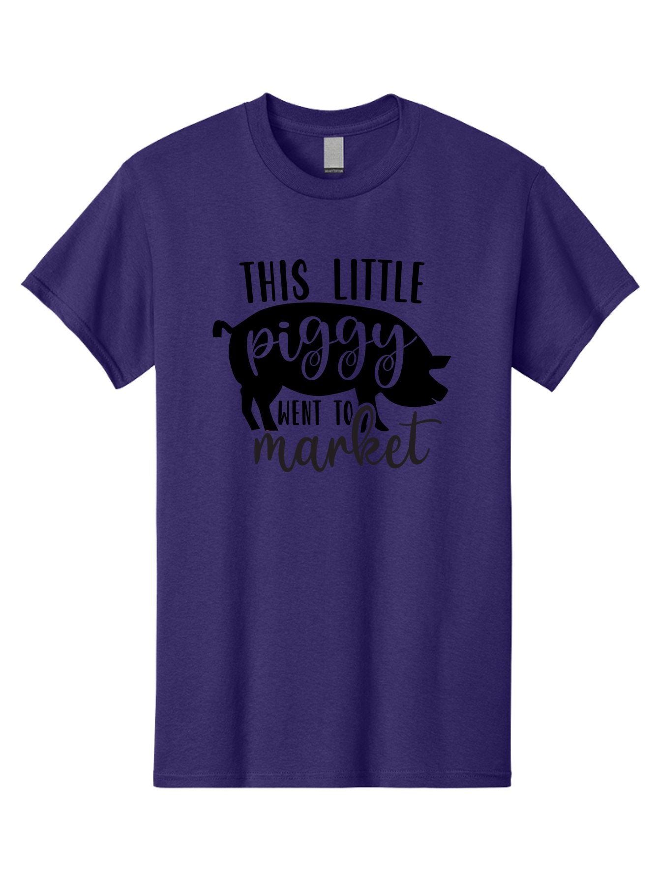 This-Little-Piggy Men'S Graphic Tee, 100% Cotton, Comfortable Casual Summer Wear, Machine Washable, Funny Pig Design, Piggy Graphics, Market Pig, Cute Pig Art, Pig Silhouette, Nursery Rhyme Quote, Playful Pig Illustration Aad494 12
