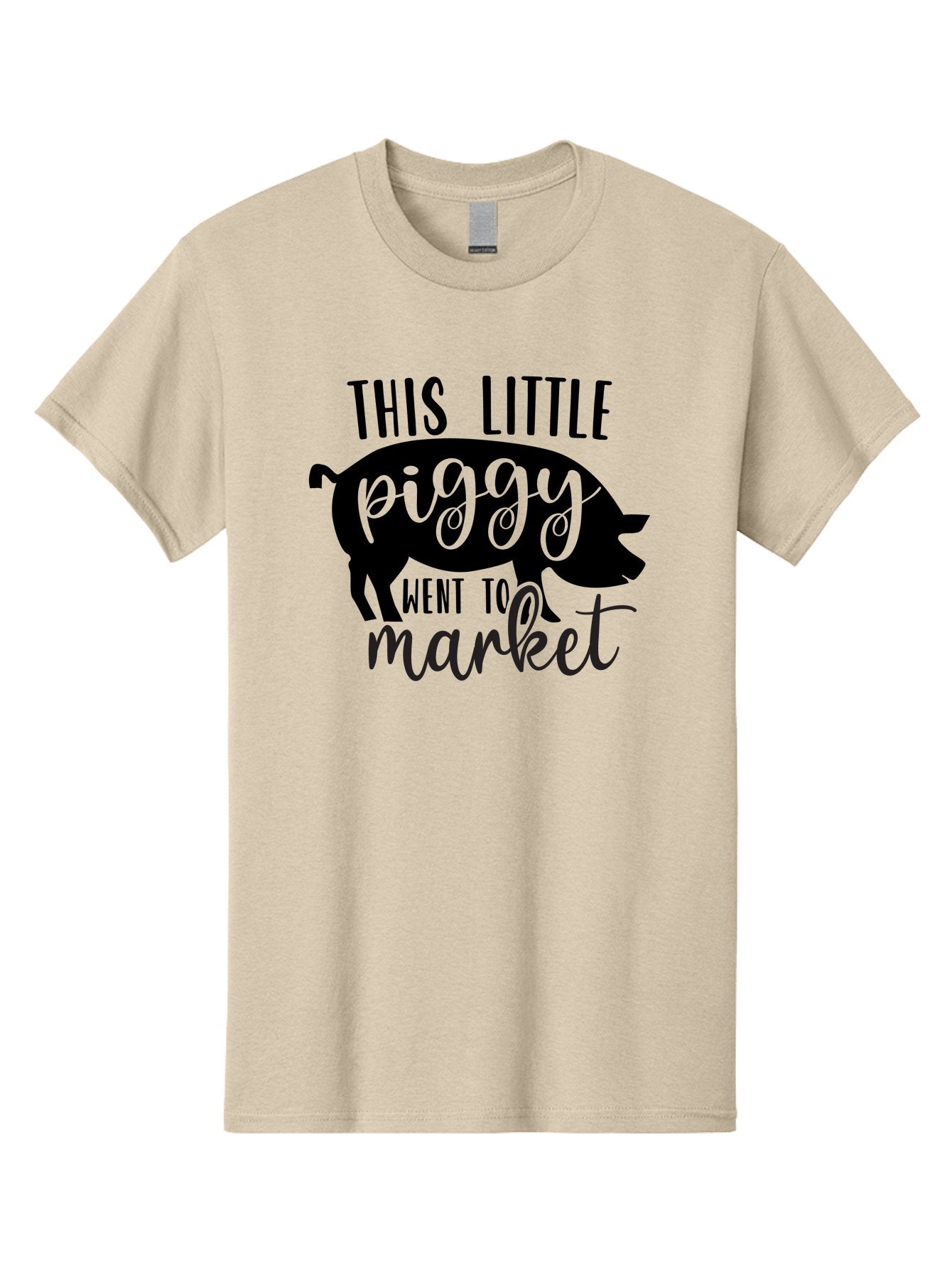 This-Little-Piggy Men'S Graphic Tee, 100% Cotton, Comfortable Casual Summer Wear, Machine Washable, Funny Pig Design, Piggy Graphics, Market Pig, Cute Pig Art, Pig Silhouette, Nursery Rhyme Quote, Playful Pig Illustration Aad494 6