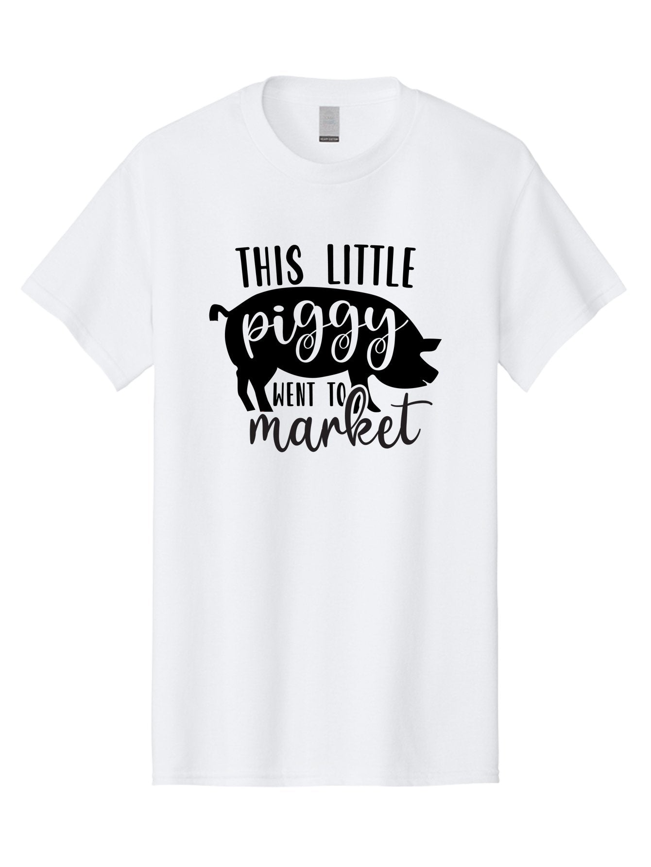 This-Little-Piggy Men'S Graphic Tee, 100% Cotton, Comfortable Casual Summer Wear, Machine Washable, Funny Pig Design, Piggy Graphics, Market Pig, Cute Pig Art, Pig Silhouette, Nursery Rhyme Quote, Playful Pig Illustration Aad494 5