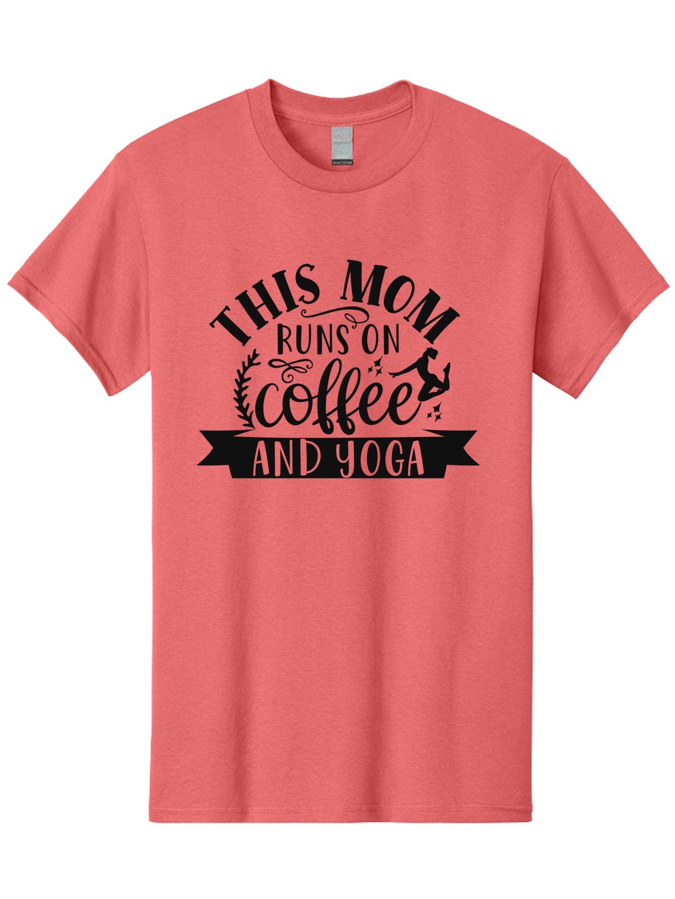 This-Mom-Runs-On-Coffee-And-Yoga Men'S Graphic Tee, 100% Cotton, Comfortable Casual Summer Wear, Machine Washable, Coffee And Yoga, Mom Life, Motherhood, Yoga For Moms, Coffee Lover, Fitness Mom, Wellness, Mindfulness, Healthy Lifestyle Aad495 11