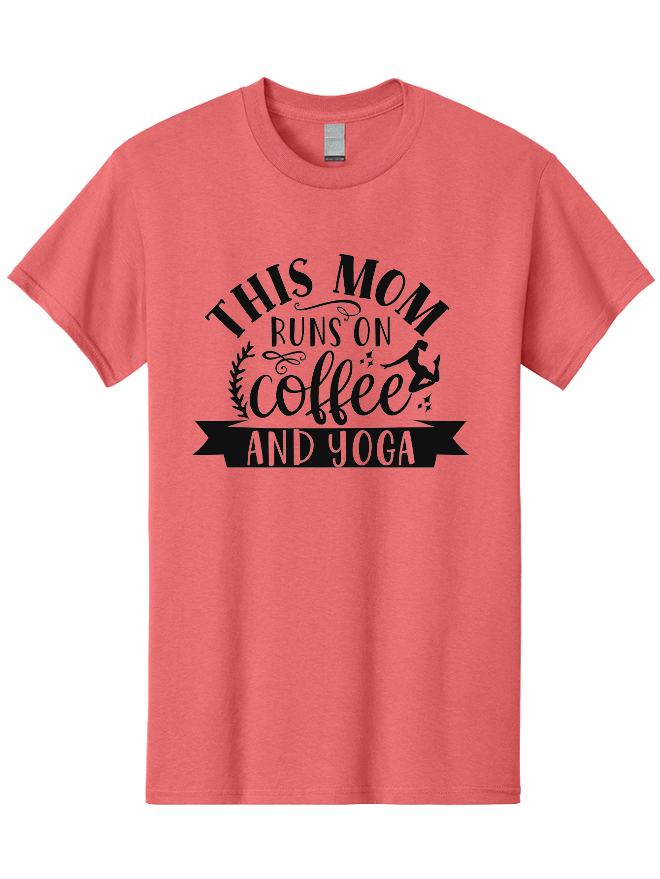 This-Mom-Runs-On-Coffee-And-Yoga Men'S Graphic Tee, 100% Cotton, Comfortable Casual Summer Wear, Machine Washable, Coffee And Yoga, Mom Life, Motherhood, Yoga For Moms, Coffee Lover, Fitness Mom, Wellness, Mindfulness, Healthy Lifestyle Aad495 7