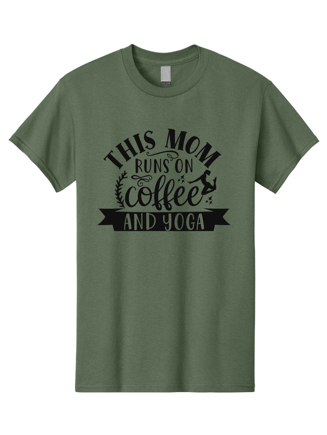 This-Mom-Runs-On-Coffee-And-Yoga Men'S Graphic Tee, 100% Cotton, Comfortable Casual Summer Wear, Machine Washable, Coffee And Yoga, Mom Life, Motherhood, Yoga For Moms, Coffee Lover, Fitness Mom, Wellness, Mindfulness, Healthy Lifestyle Aad495 13