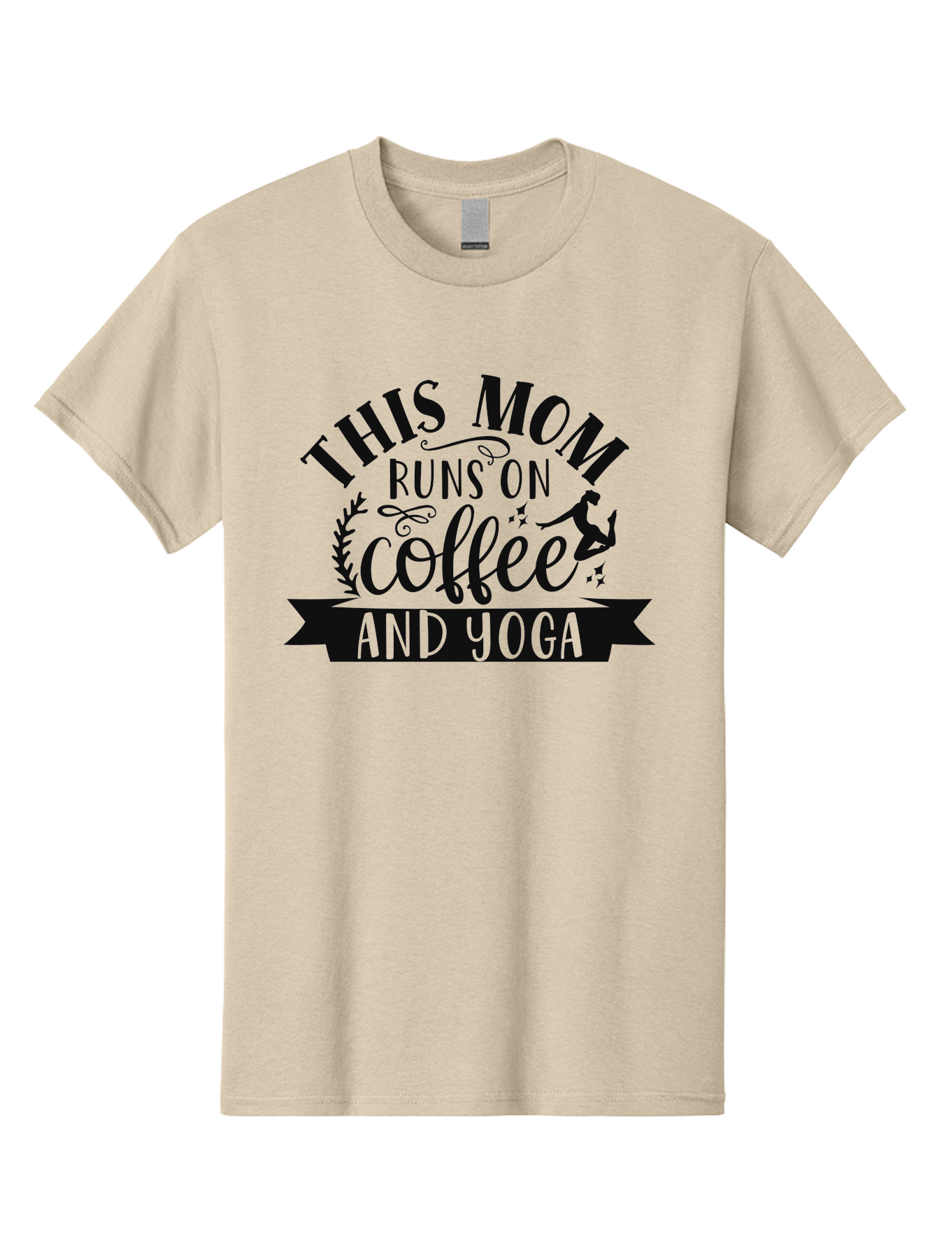 This-Mom-Runs-On-Coffee-And-Yoga Men'S Graphic Tee, 100% Cotton, Comfortable Casual Summer Wear, Machine Washable, Coffee And Yoga, Mom Life, Motherhood, Yoga For Moms, Coffee Lover, Fitness Mom, Wellness, Mindfulness, Healthy Lifestyle Aad495 23