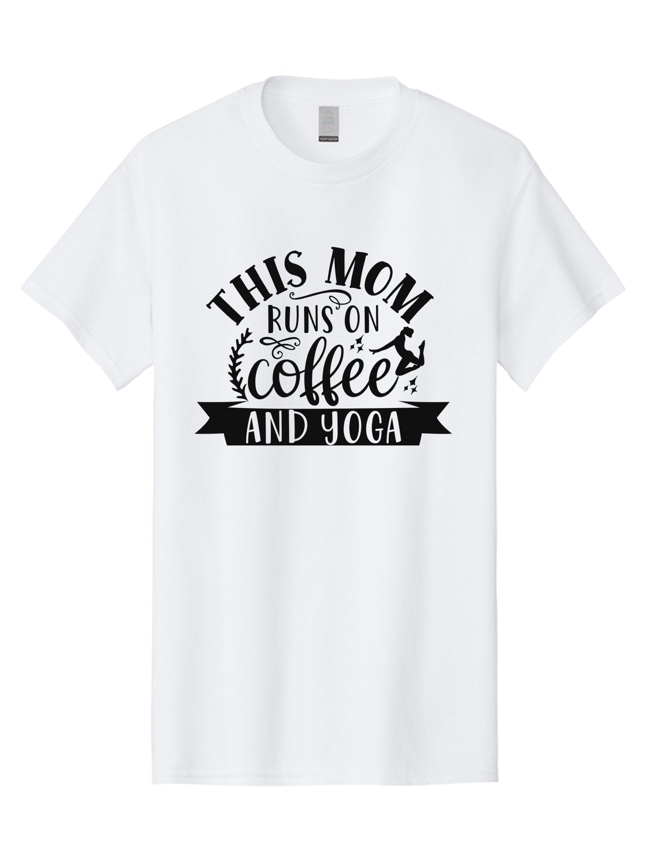 This-Mom-Runs-On-Coffee-And-Yoga Men'S Graphic Tee, 100% Cotton, Comfortable Casual Summer Wear, Machine Washable, Coffee And Yoga, Mom Life, Motherhood, Yoga For Moms, Coffee Lover, Fitness Mom, Wellness, Mindfulness, Healthy Lifestyle Aad495 15