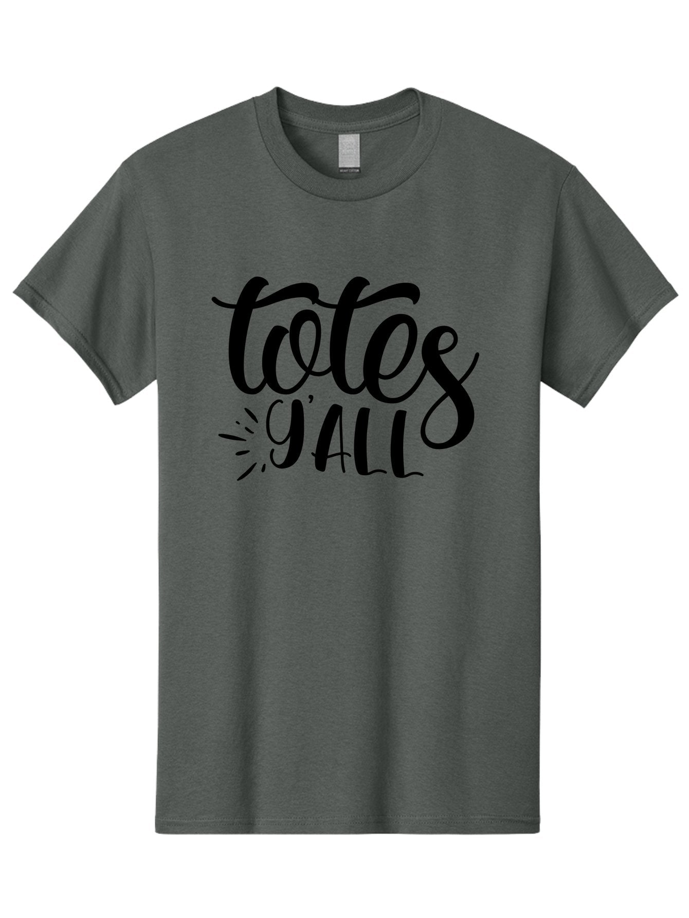 Totes-Y-All Men'S Graphic Tee, 100% Cotton, Comfortable Casual Summer Wear, Machine Washable, Totes Y'All, Hand-Lettering, Handwritten Font, Informal Expression, Southern Slang, Casual Style, Modern Calligraphy, Trendy Typography Aad496 3