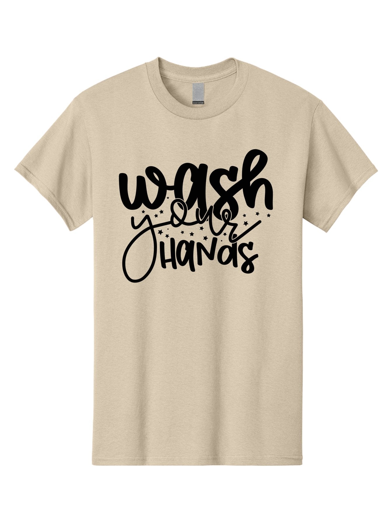 Wash-Your-Hands-1 Men'S Graphic Tee, 100% Cotton, Comfortable Casual Summer Wear, Machine Washable, Handwashing Reminder, Hygiene Tips, Health Awareness, Clean Hands, Wellness Promotion, Safety Signs, Prevent Germs Aad497 5