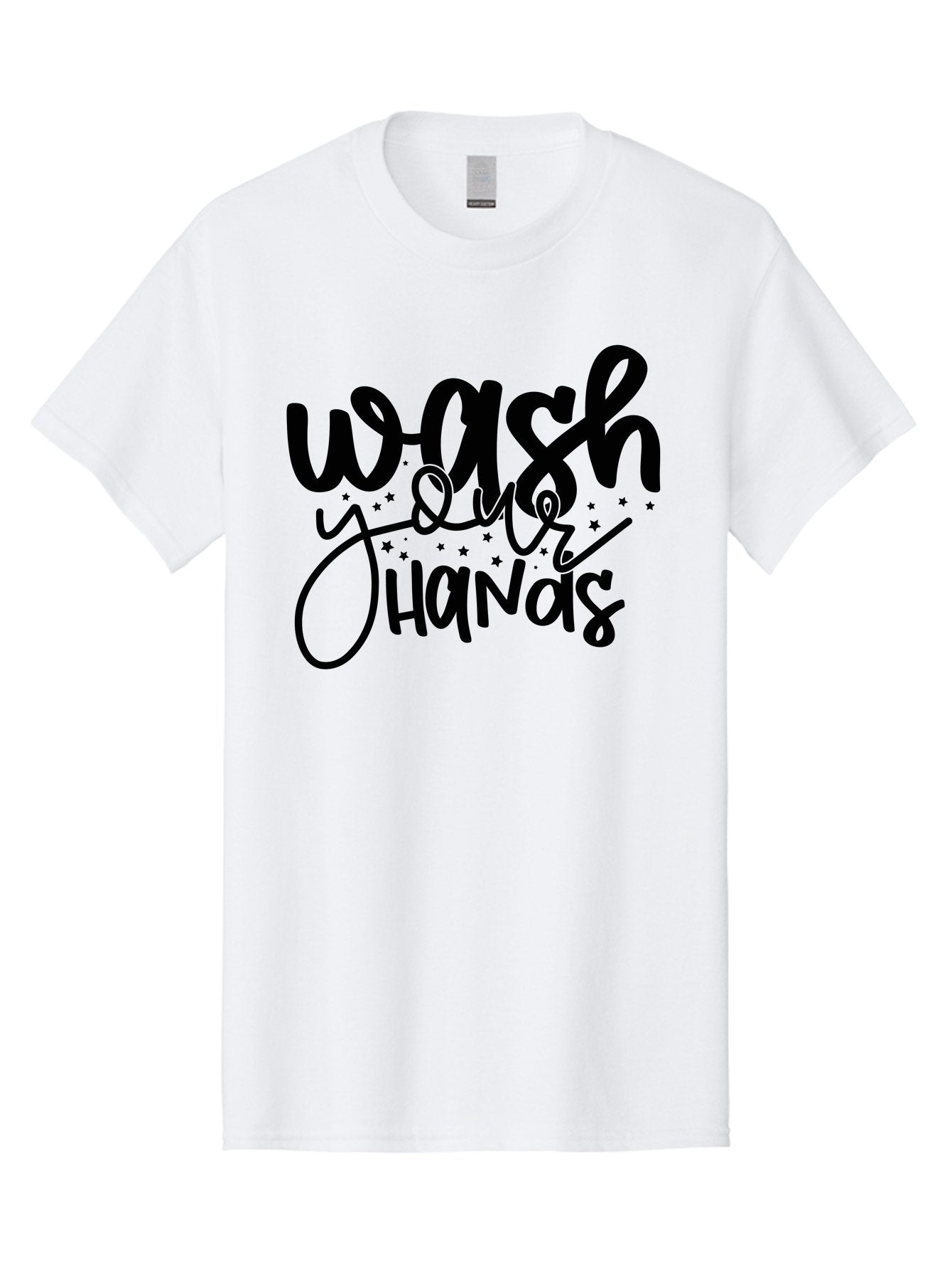 Wash-Your-Hands-1 Men'S Graphic Tee, 100% Cotton, Comfortable Casual Summer Wear, Machine Washable, Handwashing Reminder, Hygiene Tips, Health Awareness, Clean Hands, Wellness Promotion, Safety Signs, Prevent Germs Aad497