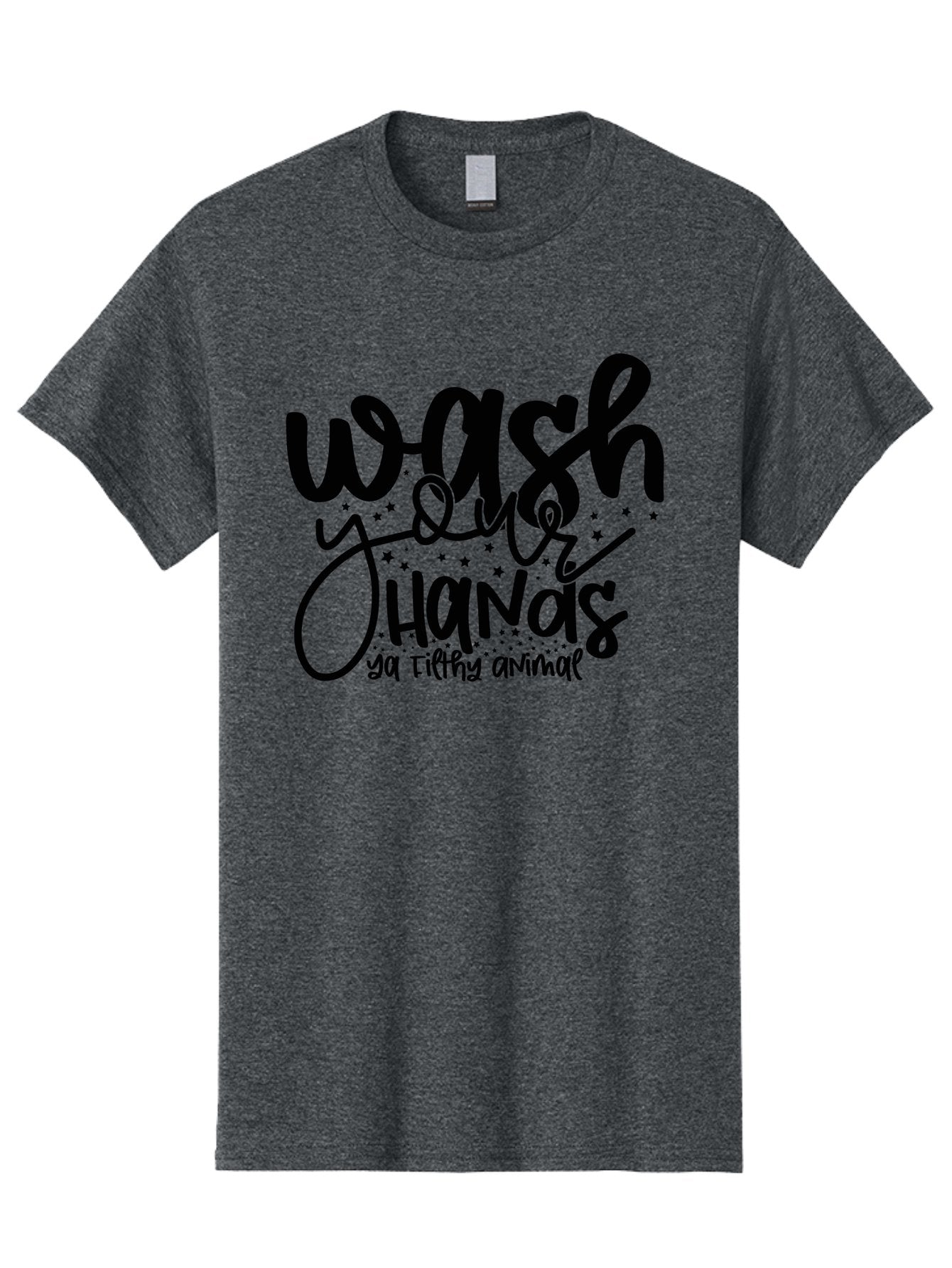 Wash-Your-Hands-Ya-Filthy-Animal Men'S Graphic Tee, 100% Cotton, Comfortable Casual Summer Wear, Machine Washable, Hand Washing Reminder, Hygiene Tips, Cleanliness Matters, Funny Quote, Quirky Humor, Sanitation Advice, Wash Your Hands, Aad498 14