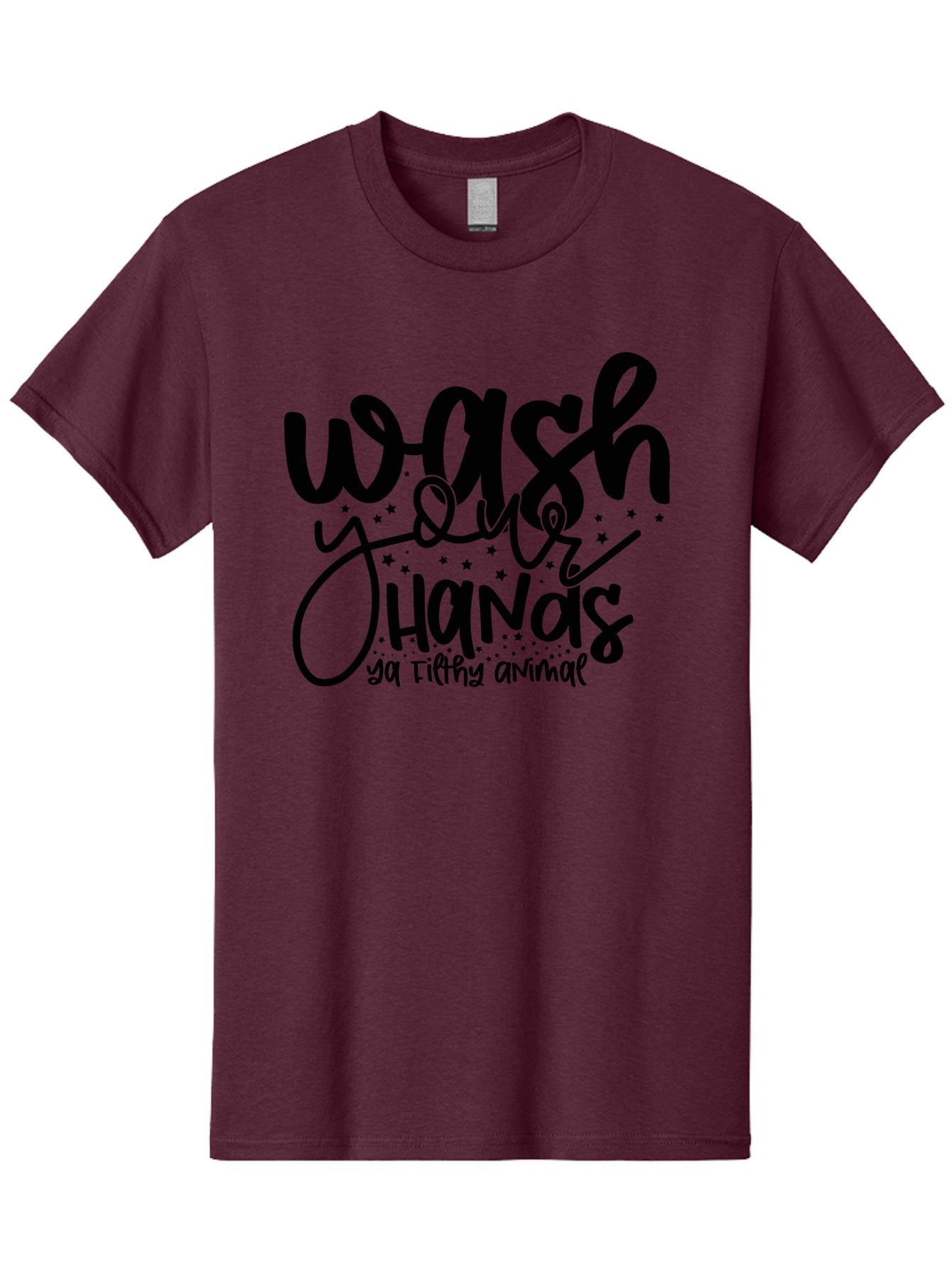 Wash-Your-Hands-Ya-Filthy-Animal Men'S Graphic Tee, 100% Cotton, Comfortable Casual Summer Wear, Machine Washable, Hand Washing Reminder, Hygiene Tips, Cleanliness Matters, Funny Quote, Quirky Humor, Sanitation Advice, Wash Your Hands, Aad498 13