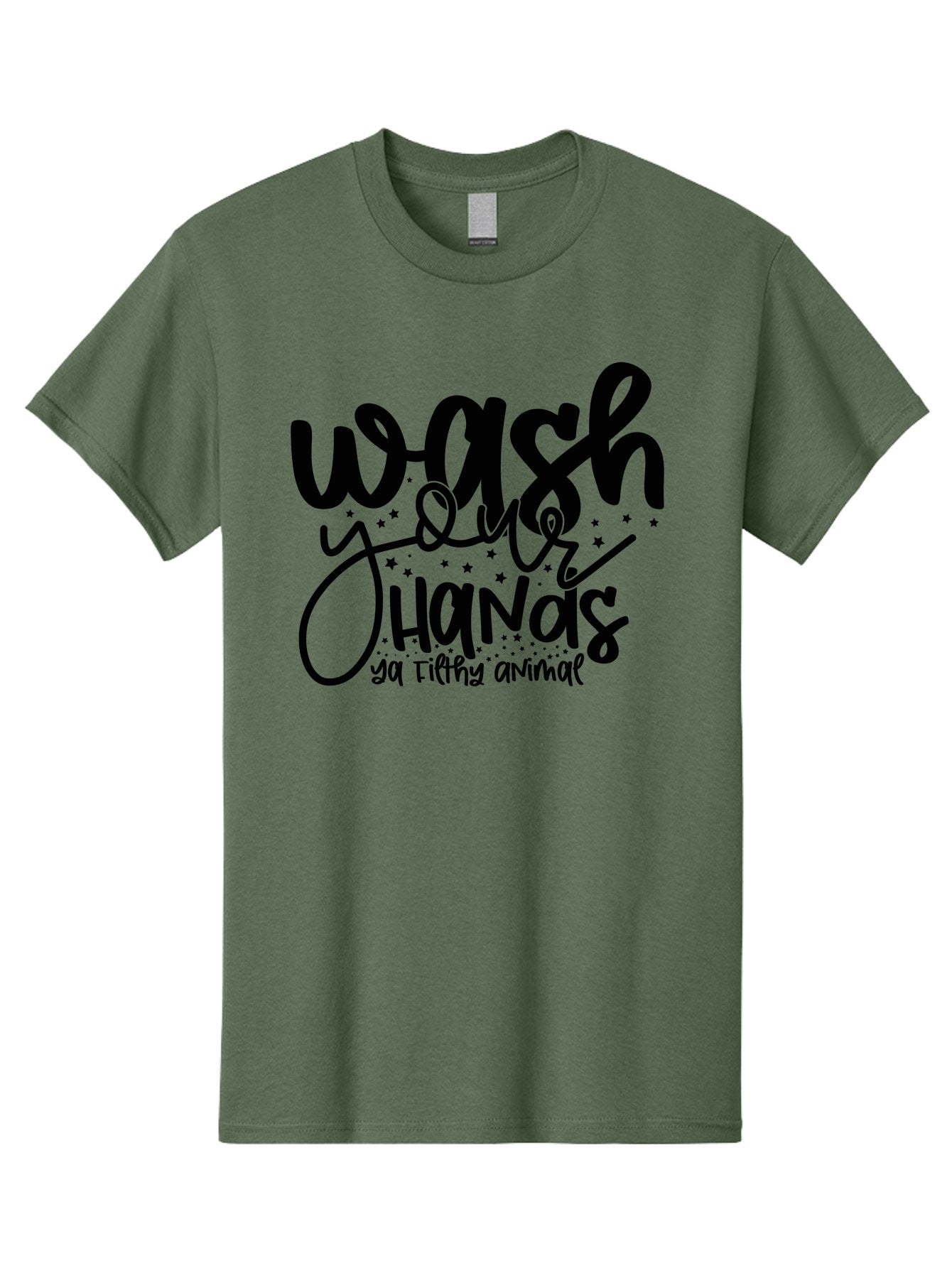 Wash-Your-Hands-Ya-Filthy-Animal Men'S Graphic Tee, 100% Cotton, Comfortable Casual Summer Wear, Machine Washable, Hand Washing Reminder, Hygiene Tips, Cleanliness Matters, Funny Quote, Quirky Humor, Sanitation Advice, Wash Your Hands, Aad498 7