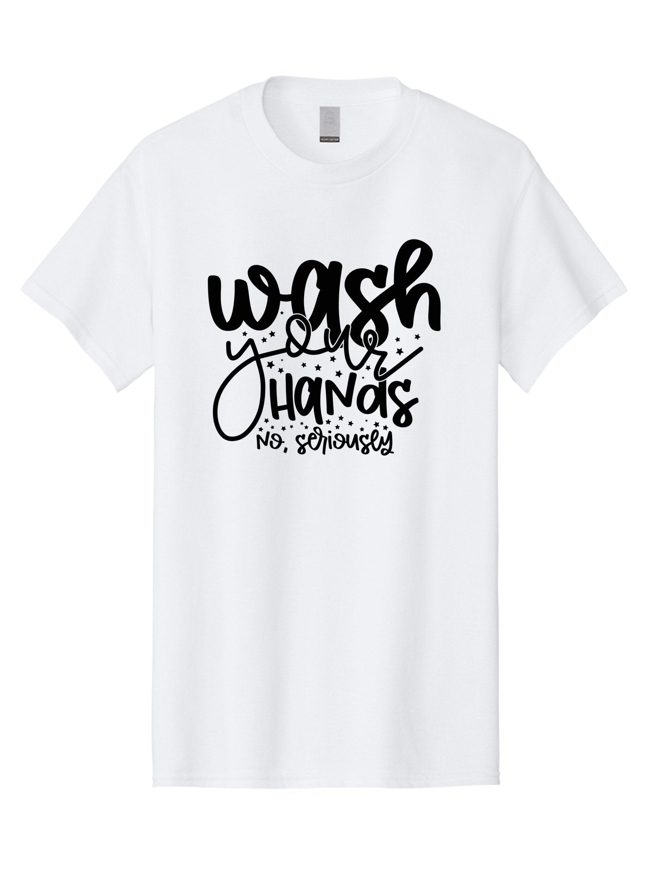 Wash-Your-Hands Men'S Graphic Tee, 100% Cotton, Comfortable Casual Summer Wear, Machine Washable, Hand Hygiene, Cleanliness, Health Awareness, Germ Prevention, Soap And Water, Clean Hands, Hygiene Reminder, Wellness Tips, Healthy Habits Aad499