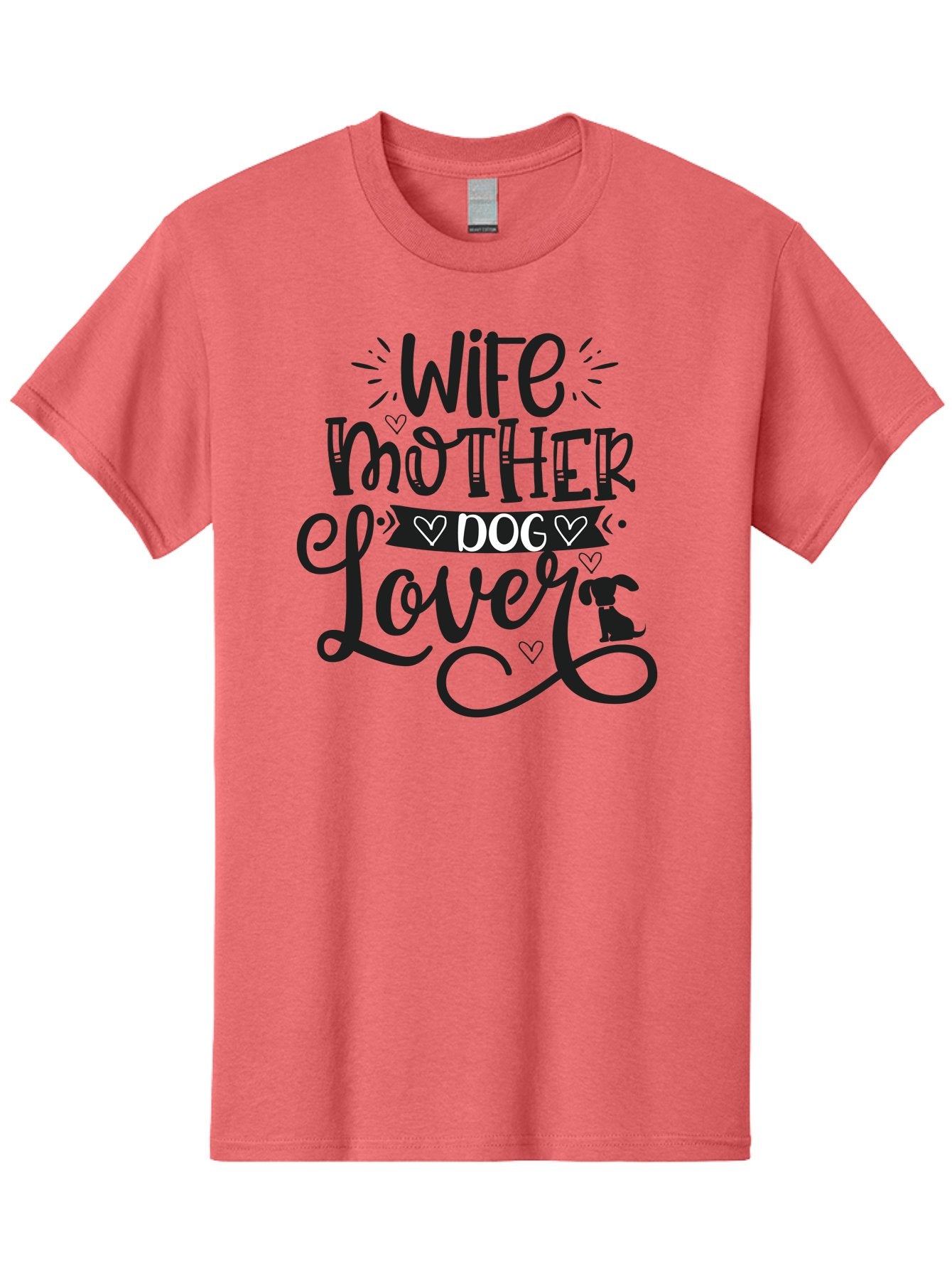 Wife-Mother-Dog-Lover Men'S Graphic Tee, 100% Cotton, Comfortable Casual Summer Wear, Machine Washable, Wife, Mother, Dog Lover, Dog Mom, Dog Mama, Dog Owner, Dog Enthusiast, Dog Quotes, Funny Dog Quotes, Dog Phrases, Dog Sayings Aad501