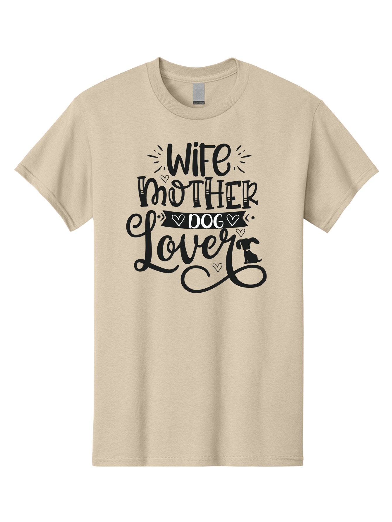 Wife-Mother-Dog-Lover Men'S Graphic Tee, 100% Cotton, Comfortable Casual Summer Wear, Machine Washable, Wife, Mother, Dog Lover, Dog Mom, Dog Mama, Dog Owner, Dog Enthusiast, Dog Quotes, Funny Dog Quotes, Dog Phrases, Dog Sayings Aad501 3