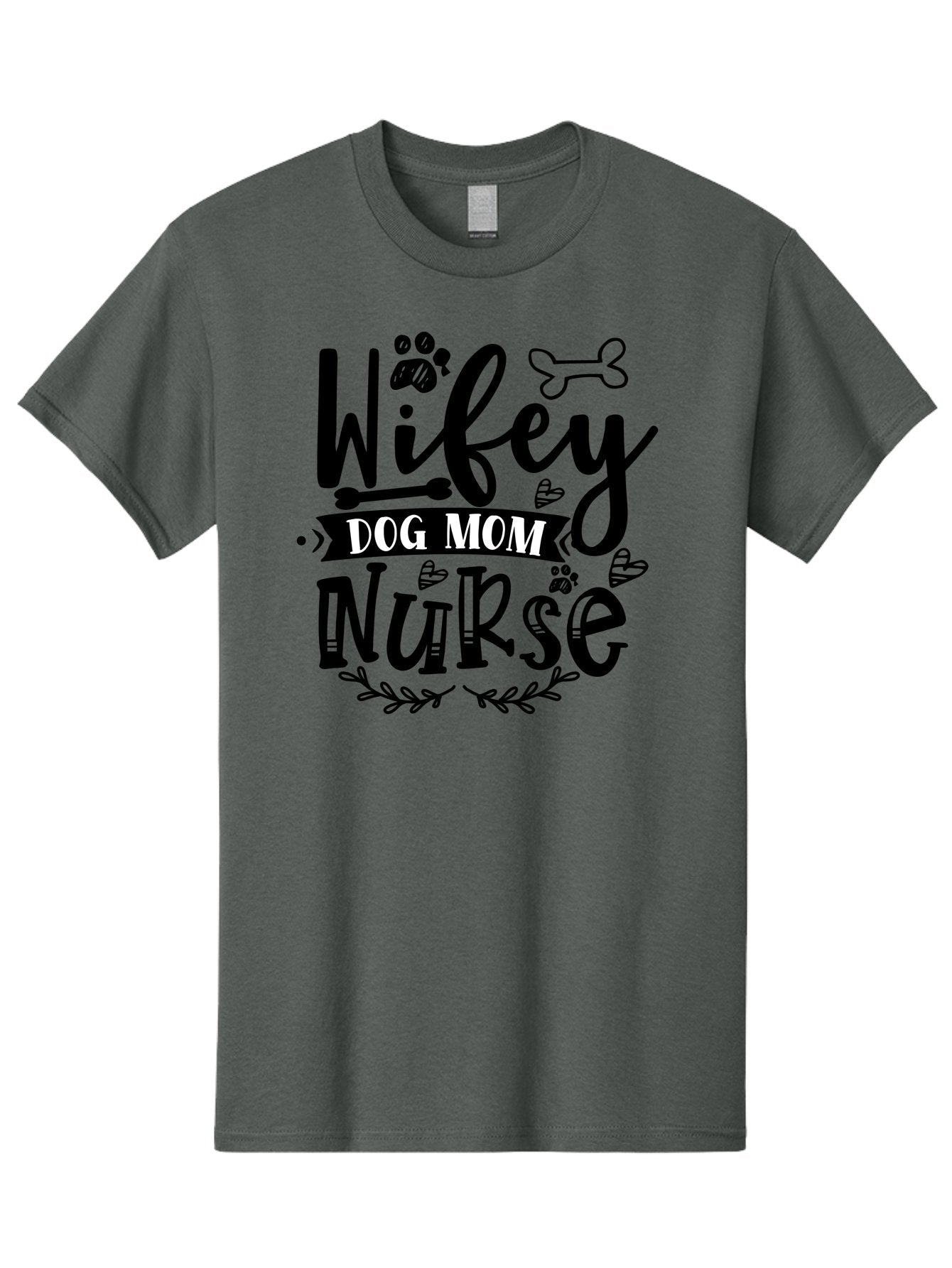 Wifey-Dog-Mom-Nurse Men'S Graphic Tee, 100% Cotton, Comfortable Casual Summer Wear, Machine Washable, Nurse Quote, Dog Mom Quote, Wifey Quote, Dog Lover Gift, Nurse Appreciation, Dog Mom, Wifey, Nurse, Medical Profession, Pet Lover, Aad503 12