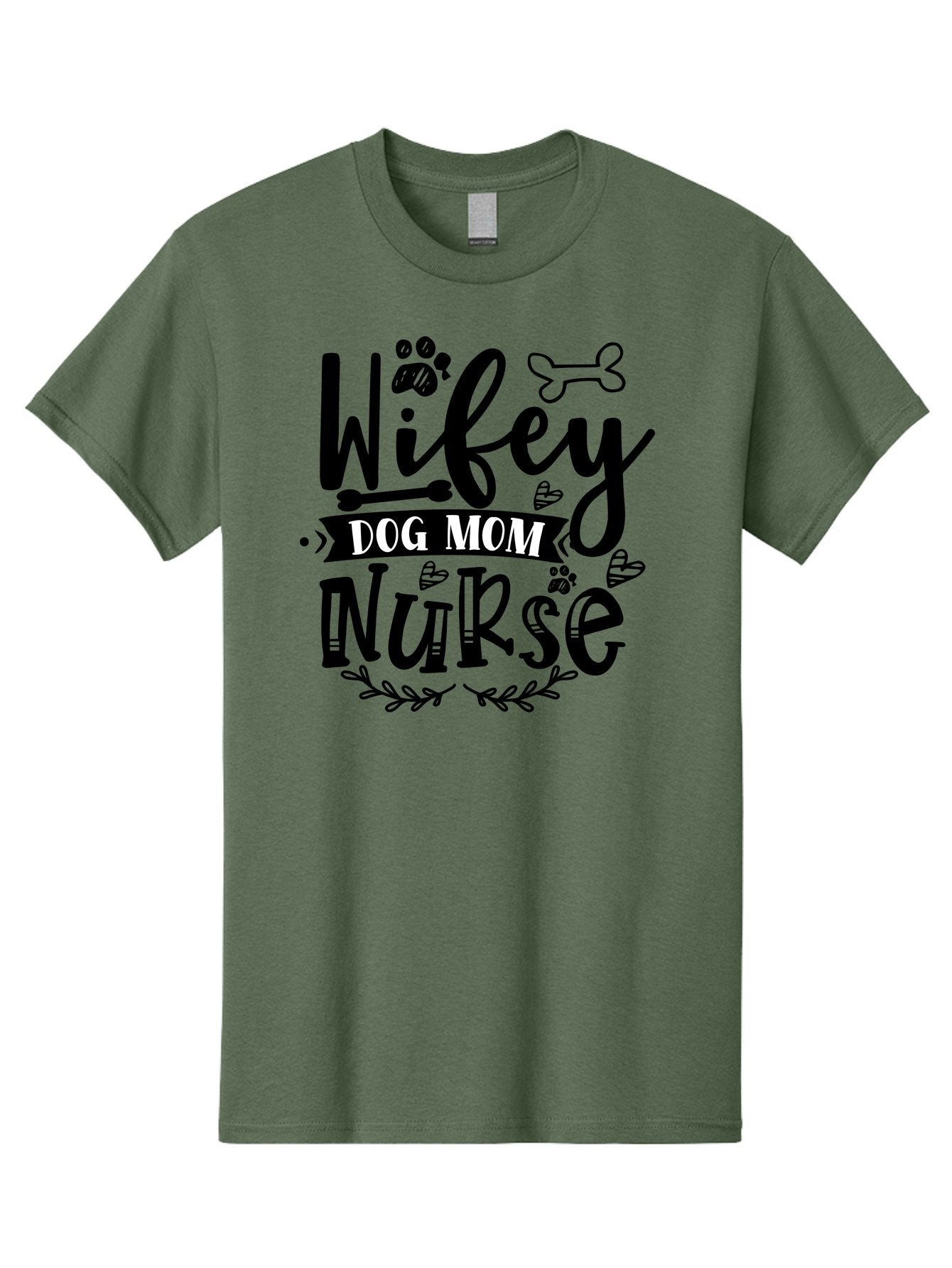 Wifey-Dog-Mom-Nurse Men'S Graphic Tee, 100% Cotton, Comfortable Casual Summer Wear, Machine Washable, Nurse Quote, Dog Mom Quote, Wifey Quote, Dog Lover Gift, Nurse Appreciation, Dog Mom, Wifey, Nurse, Medical Profession, Pet Lover, Aad503 10