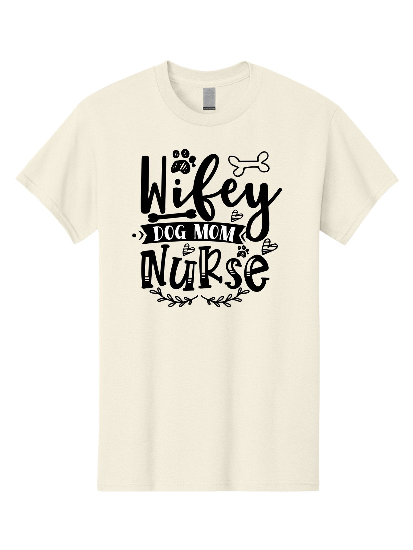 Wifey-Dog-Mom-Nurse Men'S Graphic Tee, 100% Cotton, Comfortable Casual Summer Wear, Machine Washable, Nurse Quote, Dog Mom Quote, Wifey Quote, Dog Lover Gift, Nurse Appreciation, Dog Mom, Wifey, Nurse, Medical Profession, Pet Lover, Aad503 9