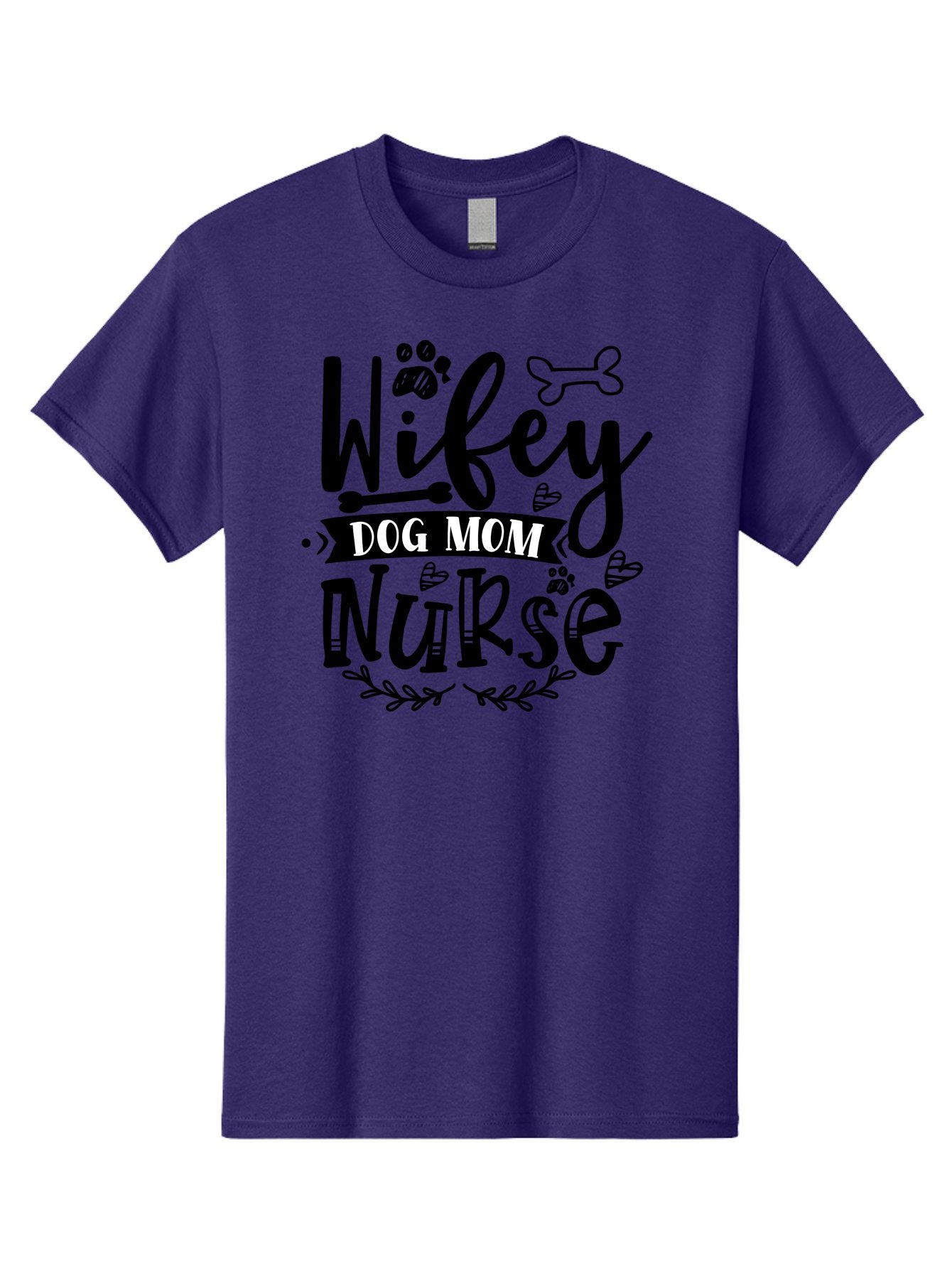 Wifey-Dog-Mom-Nurse Men'S Graphic Tee, 100% Cotton, Comfortable Casual Summer Wear, Machine Washable, Nurse Quote, Dog Mom Quote, Wifey Quote, Dog Lover Gift, Nurse Appreciation, Dog Mom, Wifey, Nurse, Medical Profession, Pet Lover, Aad503 4