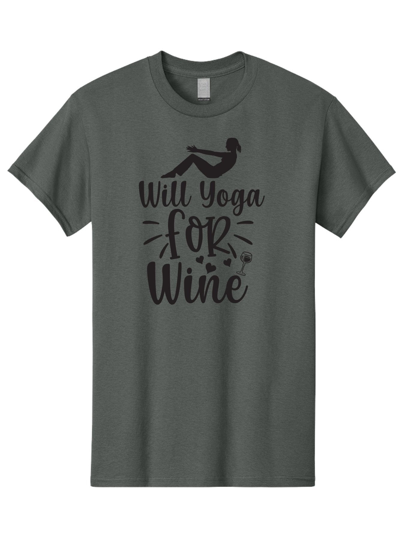 Will-Yoga-For-Wine Men'S Graphic Tee, 100% Cotton, Comfortable Casual Summer Wear, Machine Washable, Yoga Enthusiast, Wine Lover, Fitness Humor, Funny Quote, Yoga For Wine, Wine Glass, Hearts, Relaxed Pose, Zen, Wellness Aad504 10