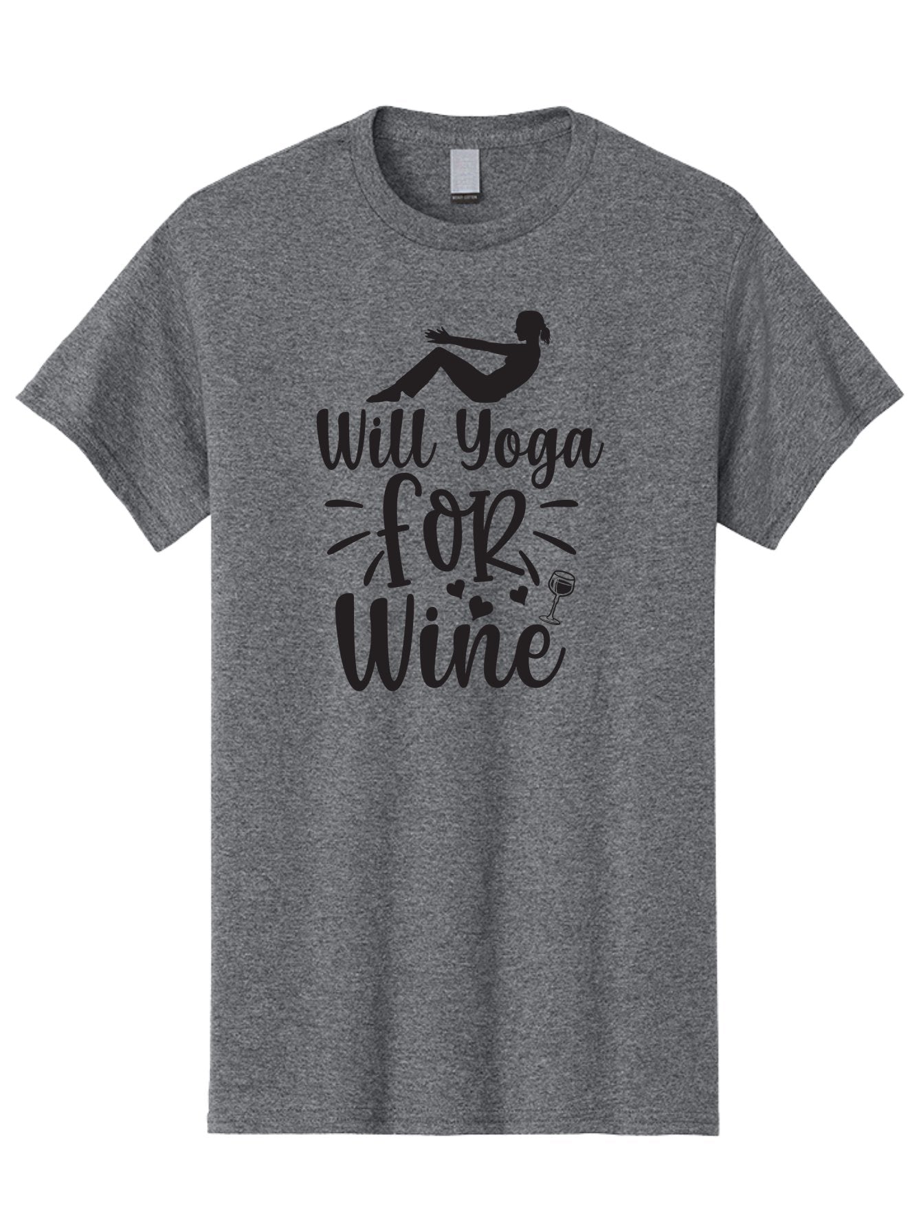 Will-Yoga-For-Wine Men'S Graphic Tee, 100% Cotton, Comfortable Casual Summer Wear, Machine Washable, Yoga Enthusiast, Wine Lover, Fitness Humor, Funny Quote, Yoga For Wine, Wine Glass, Hearts, Relaxed Pose, Zen, Wellness Aad504 6