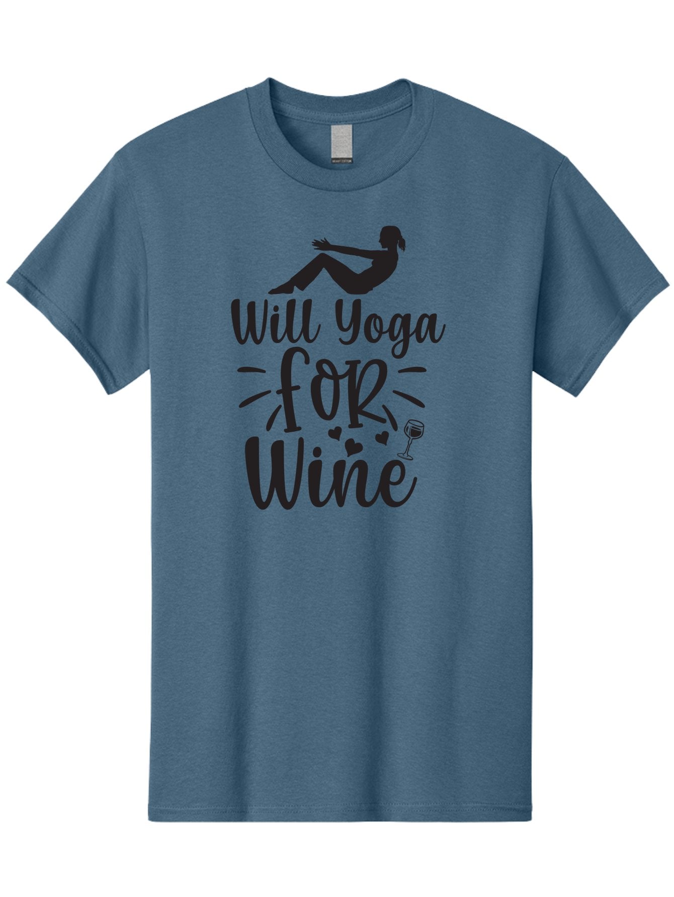 Will-Yoga-For-Wine Men'S Graphic Tee, 100% Cotton, Comfortable Casual Summer Wear, Machine Washable, Yoga Enthusiast, Wine Lover, Fitness Humor, Funny Quote, Yoga For Wine, Wine Glass, Hearts, Relaxed Pose, Zen, Wellness Aad504 11