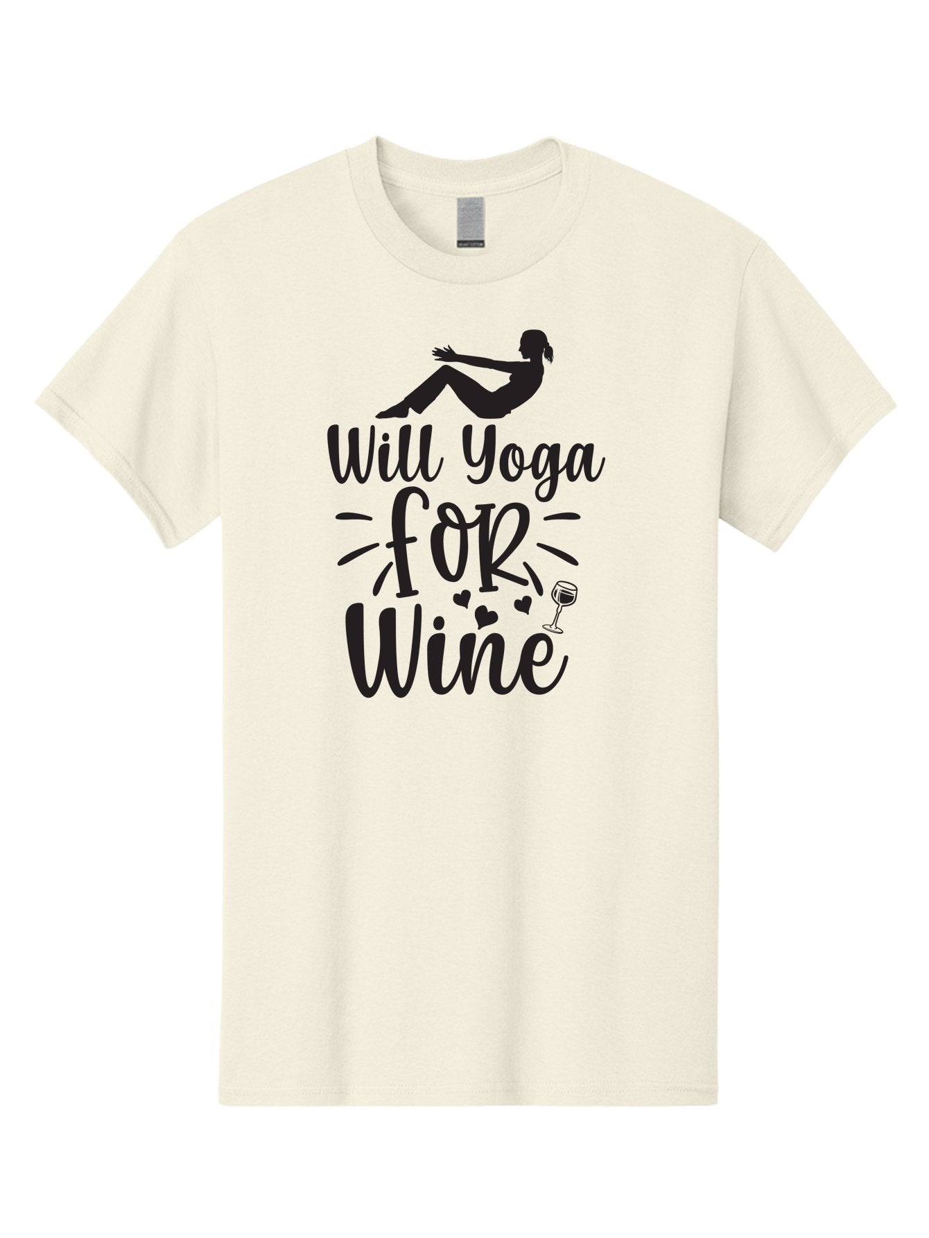 Will-Yoga-For-Wine Men'S Graphic Tee, 100% Cotton, Comfortable Casual Summer Wear, Machine Washable, Yoga Enthusiast, Wine Lover, Fitness Humor, Funny Quote, Yoga For Wine, Wine Glass, Hearts, Relaxed Pose, Zen, Wellness Aad504 12