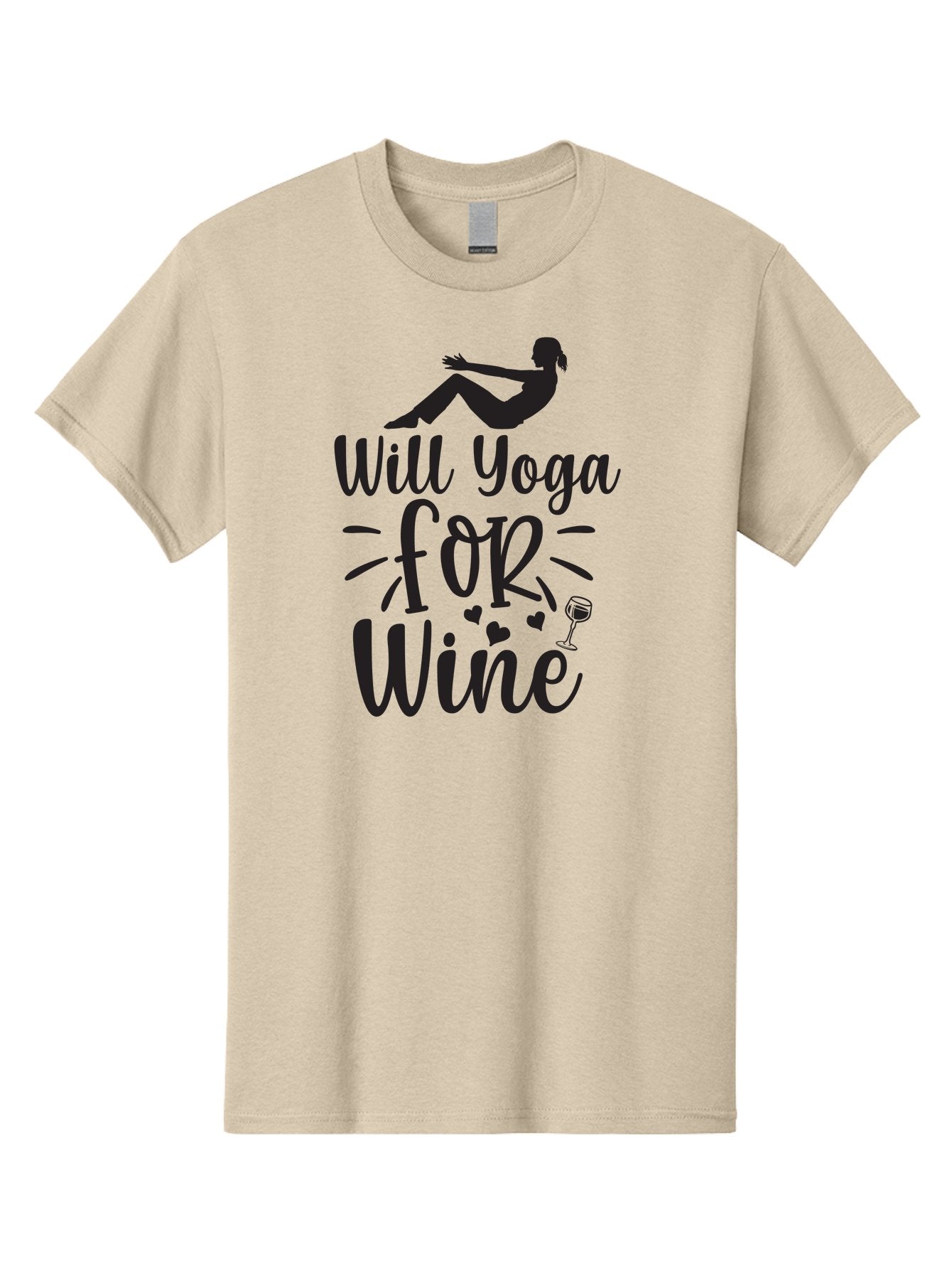Will-Yoga-For-Wine Men'S Graphic Tee, 100% Cotton, Comfortable Casual Summer Wear, Machine Washable, Yoga Enthusiast, Wine Lover, Fitness Humor, Funny Quote, Yoga For Wine, Wine Glass, Hearts, Relaxed Pose, Zen, Wellness Aad504 13