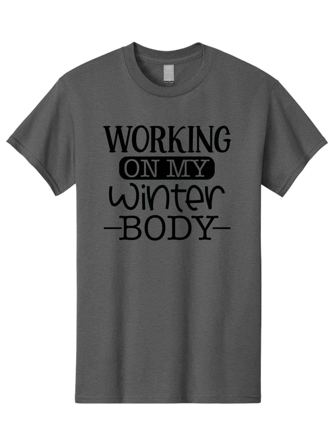 Working-On-My-Winter-Body Men'S Graphic Tee, 100% Cotton, Comfortable Casual Summer Wear, Machine Washable, Funny Fitness Quote, Workout Motivation, Winter Body Goals, Fitness Humor, Gym Inspiration, Healthy Lifestyle, Fitness Quotes Aad506 10