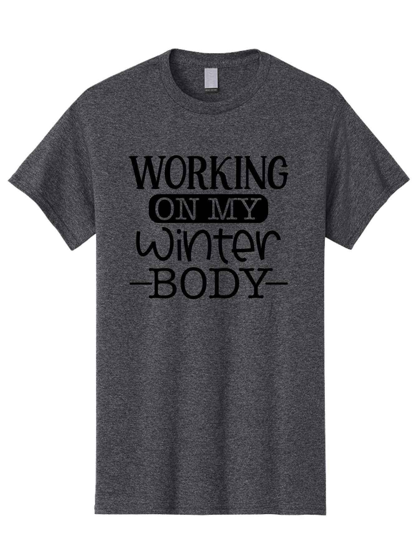 Working-On-My-Winter-Body Men'S Graphic Tee, 100% Cotton, Comfortable Casual Summer Wear, Machine Washable, Funny Fitness Quote, Workout Motivation, Winter Body Goals, Fitness Humor, Gym Inspiration, Healthy Lifestyle, Fitness Quotes Aad506 12
