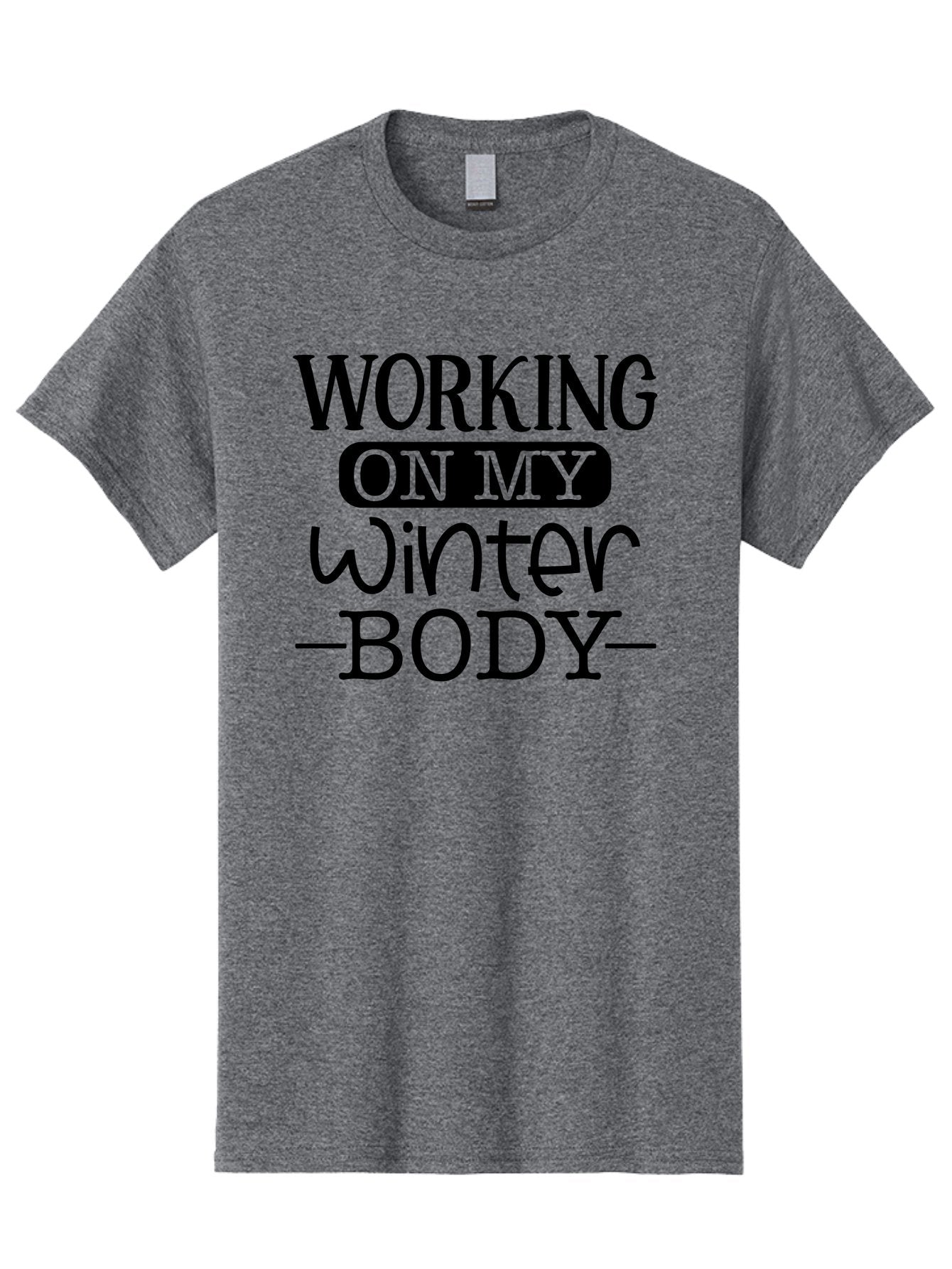 Working-On-My-Winter-Body Men'S Graphic Tee, 100% Cotton, Comfortable Casual Summer Wear, Machine Washable, Funny Fitness Quote, Workout Motivation, Winter Body Goals, Fitness Humor, Gym Inspiration, Healthy Lifestyle, Fitness Quotes Aad506 9
