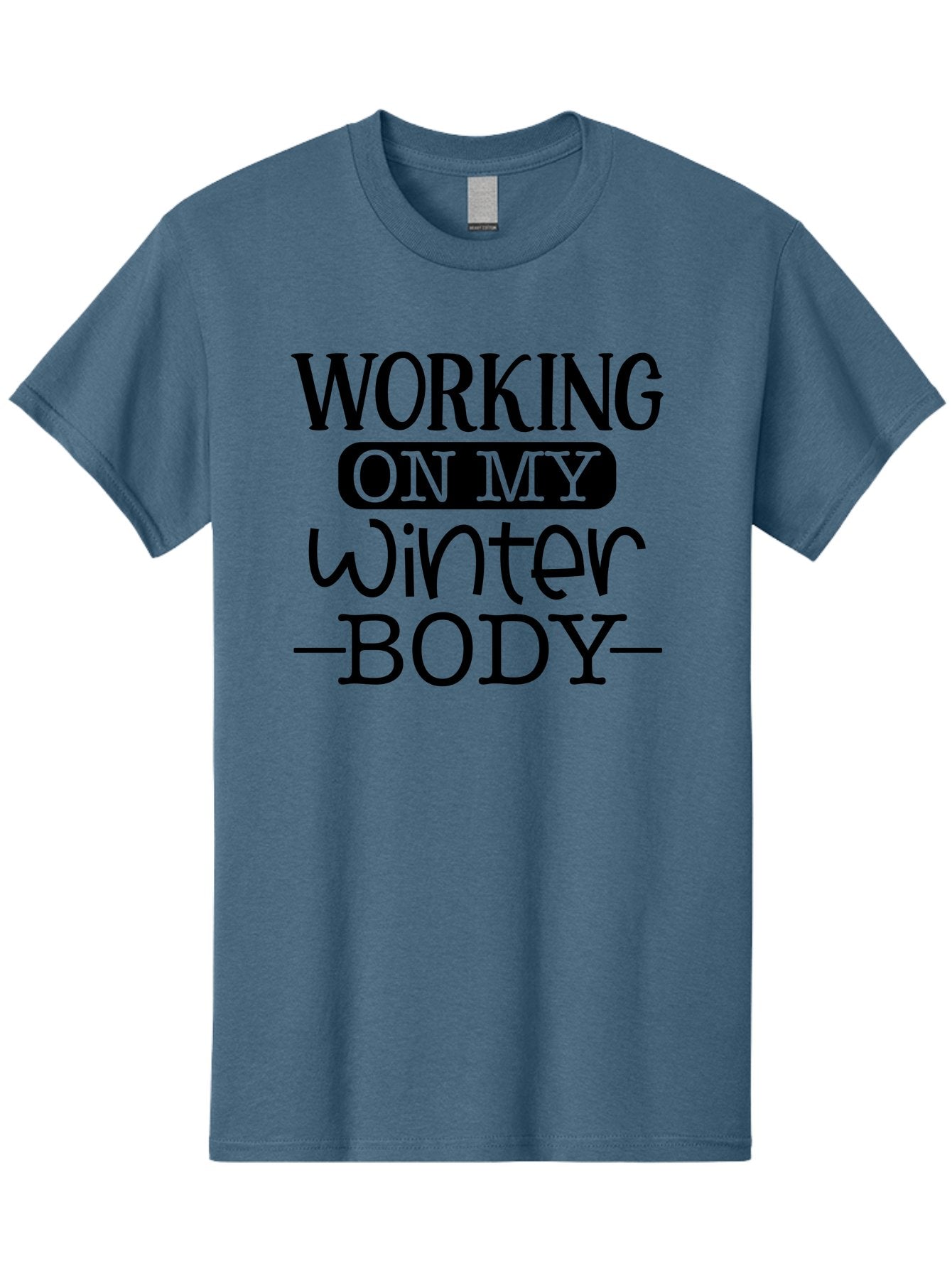 Working-On-My-Winter-Body Men'S Graphic Tee, 100% Cotton, Comfortable Casual Summer Wear, Machine Washable, Funny Fitness Quote, Workout Motivation, Winter Body Goals, Fitness Humor, Gym Inspiration, Healthy Lifestyle, Fitness Quotes Aad506 7