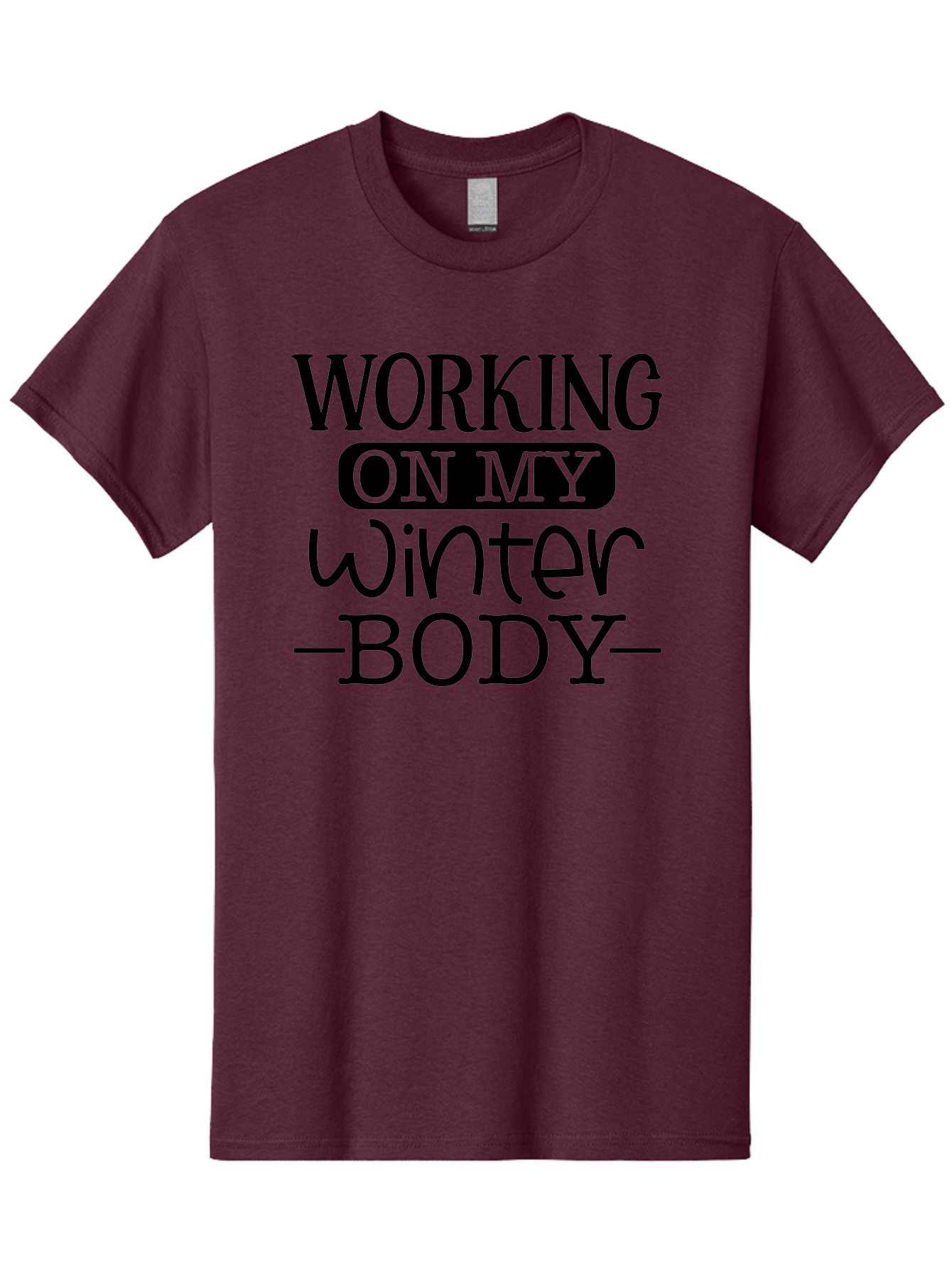 Working-On-My-Winter-Body Men'S Graphic Tee, 100% Cotton, Comfortable Casual Summer Wear, Machine Washable, Funny Fitness Quote, Workout Motivation, Winter Body Goals, Fitness Humor, Gym Inspiration, Healthy Lifestyle, Fitness Quotes Aad506 3